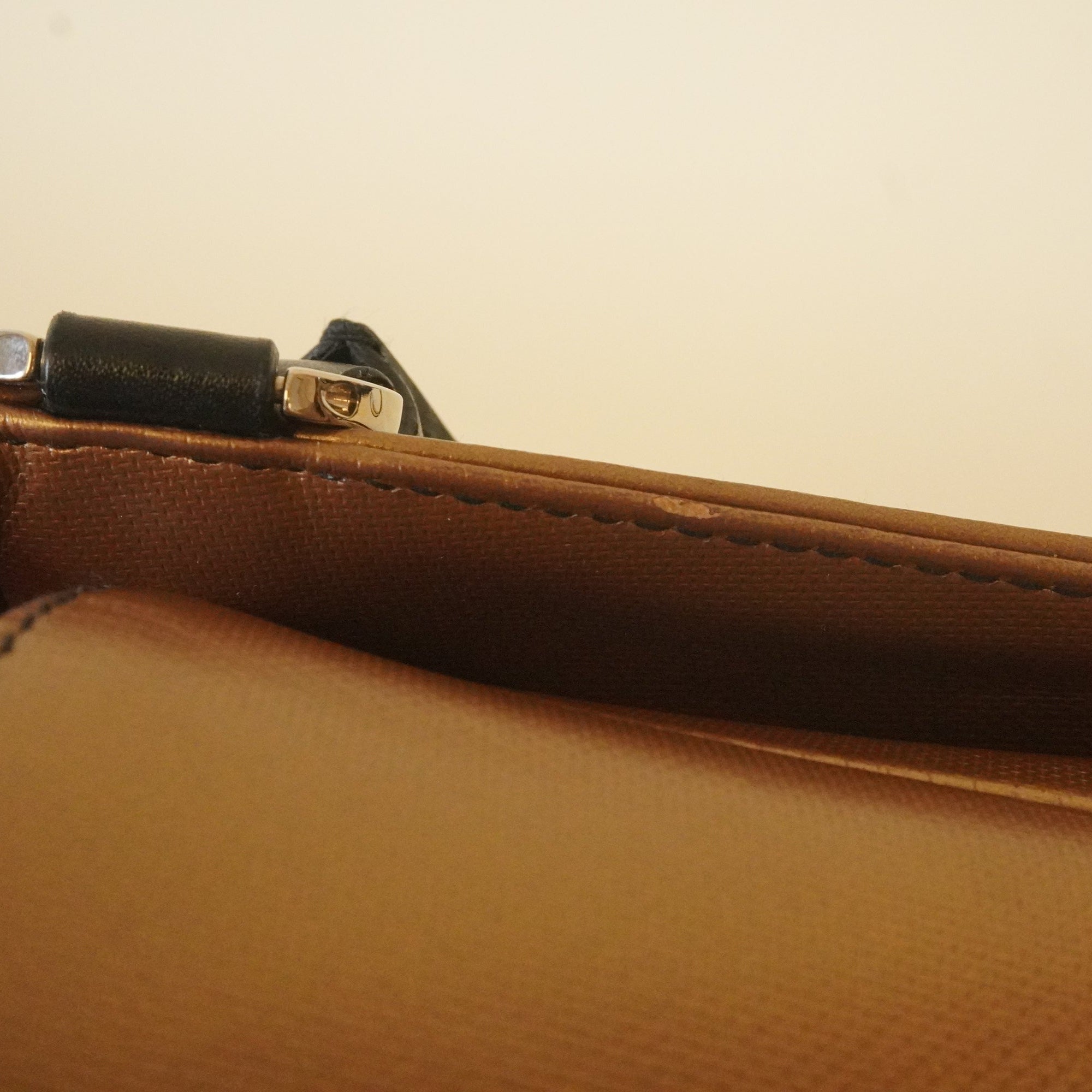 PRE-OWNED Brown Hardcore Crystal Shoulder Bag