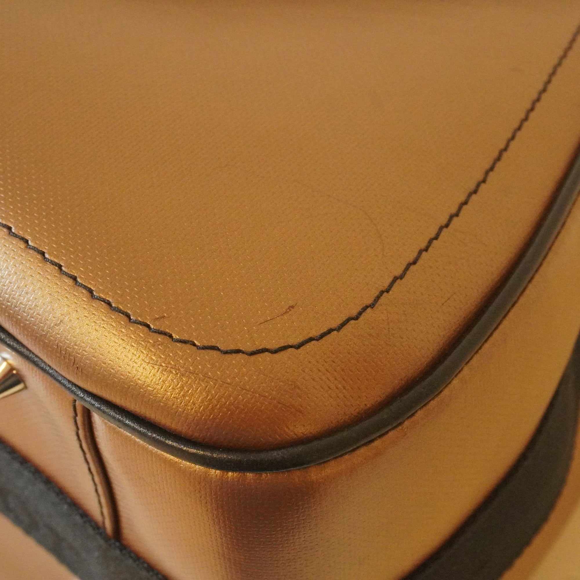 PRE-OWNED Brown Hardcore Crystal Shoulder Bag