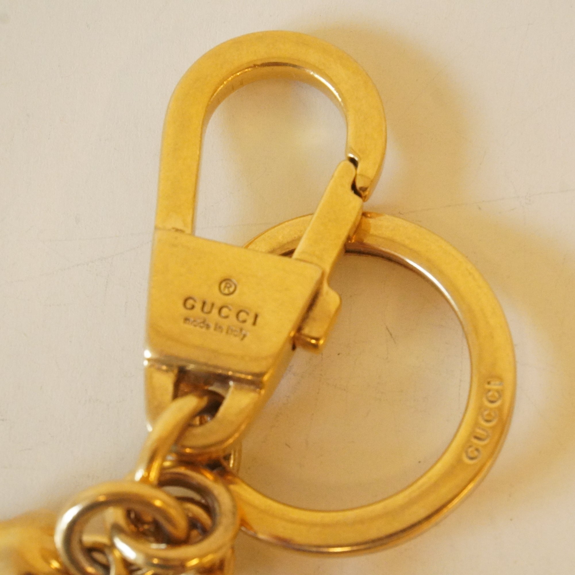 PRE-OWNED GG Supreme UFO Canvas Keychain