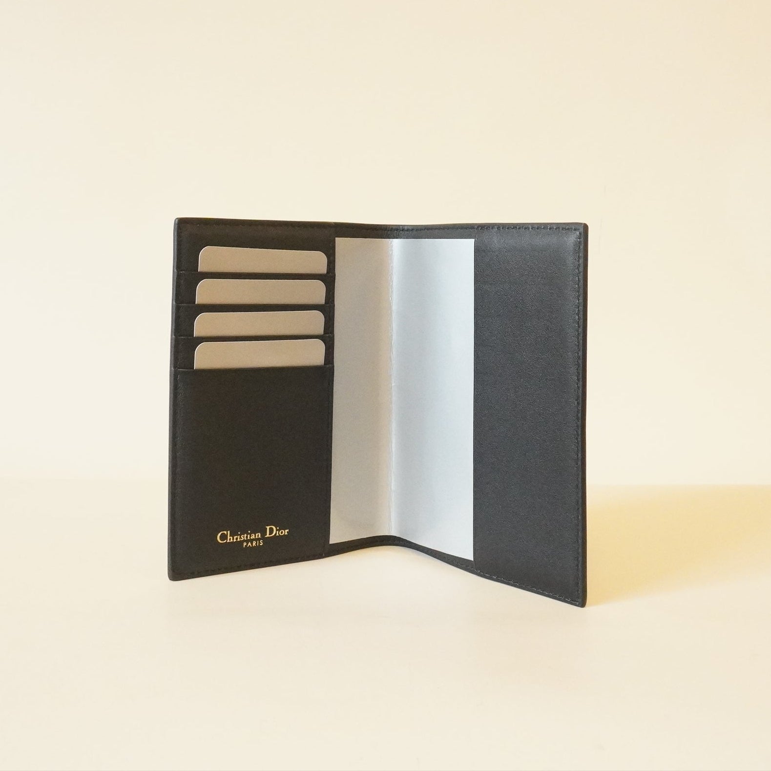 PRE-OWNED Calfskin Oblique Canvas Passport Holder