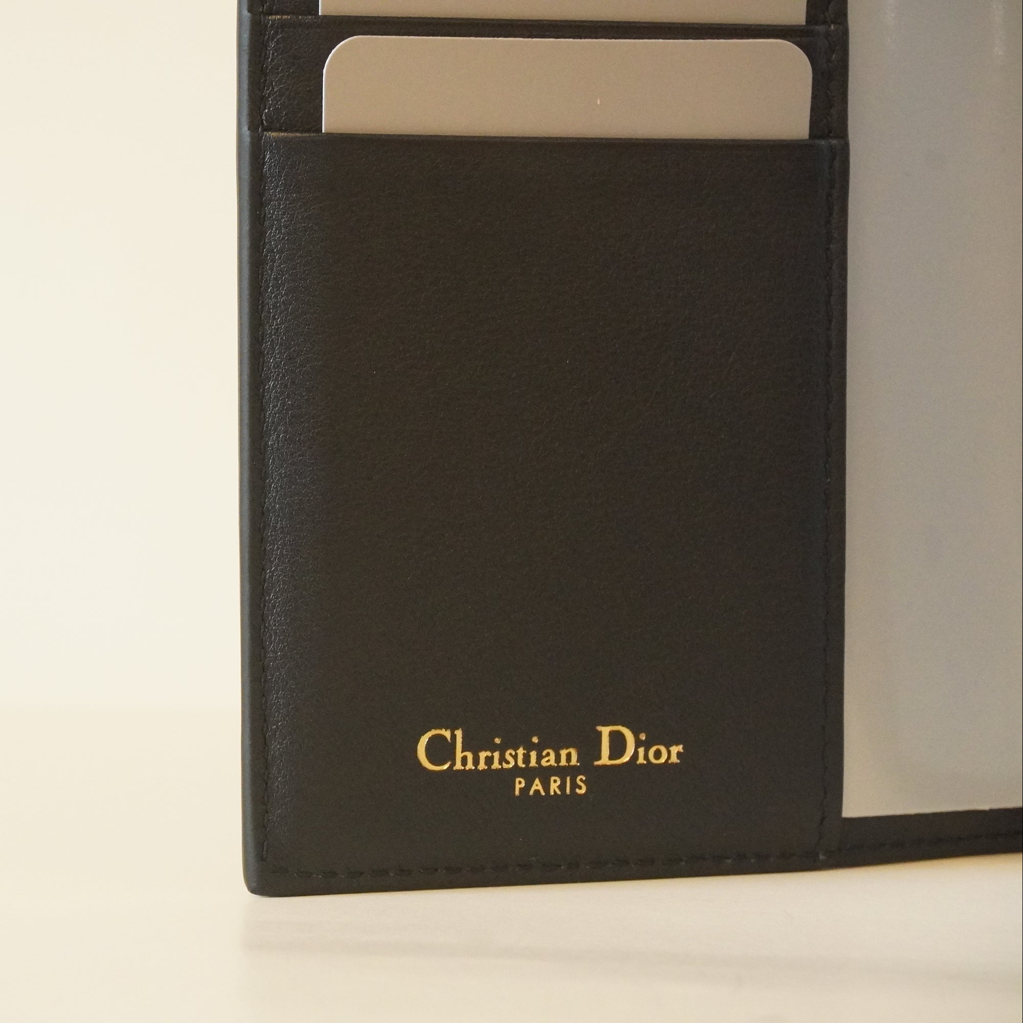 PRE-OWNED Calfskin Oblique Canvas Passport Holder