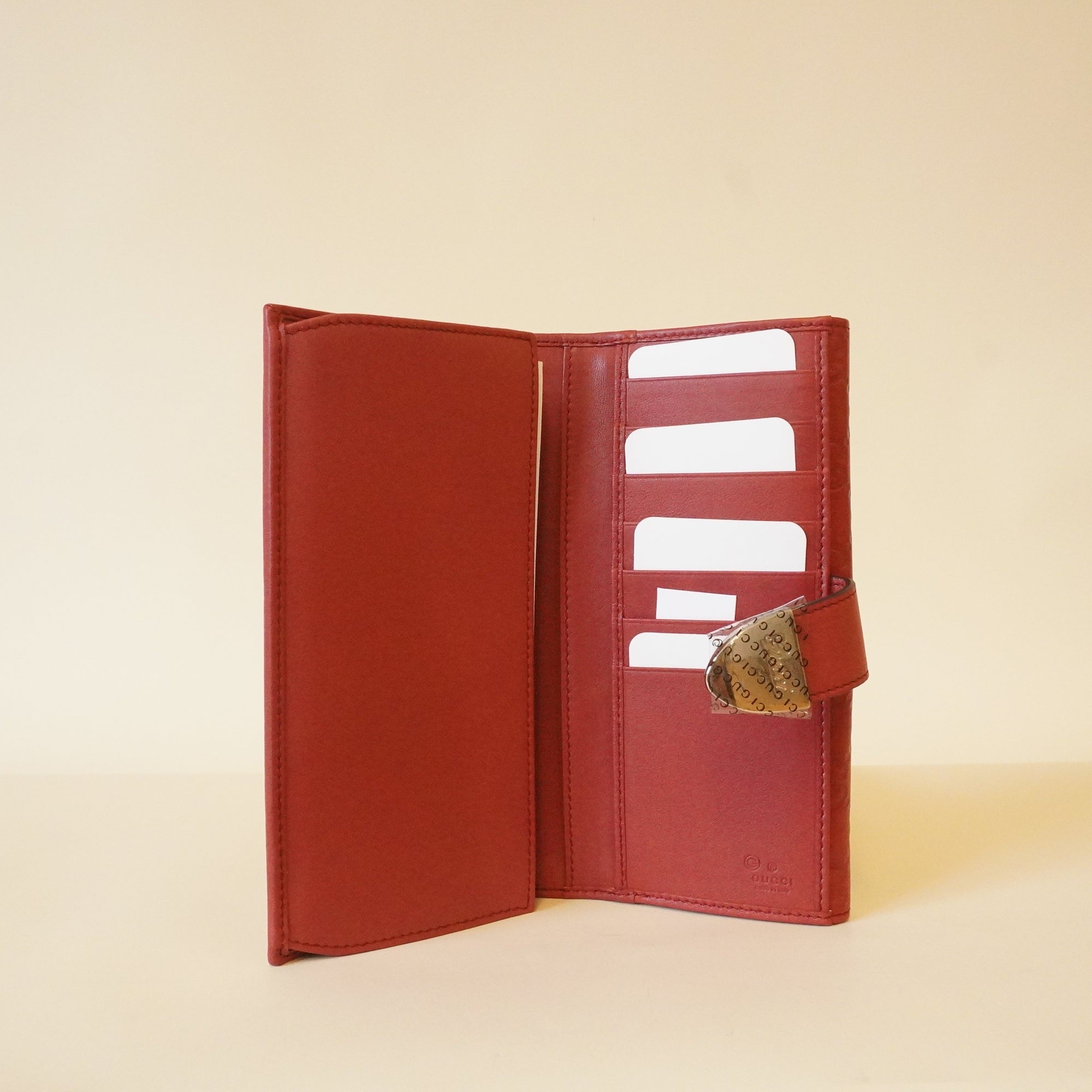 PRE-OWNED Guccissima Continental Wallet Red