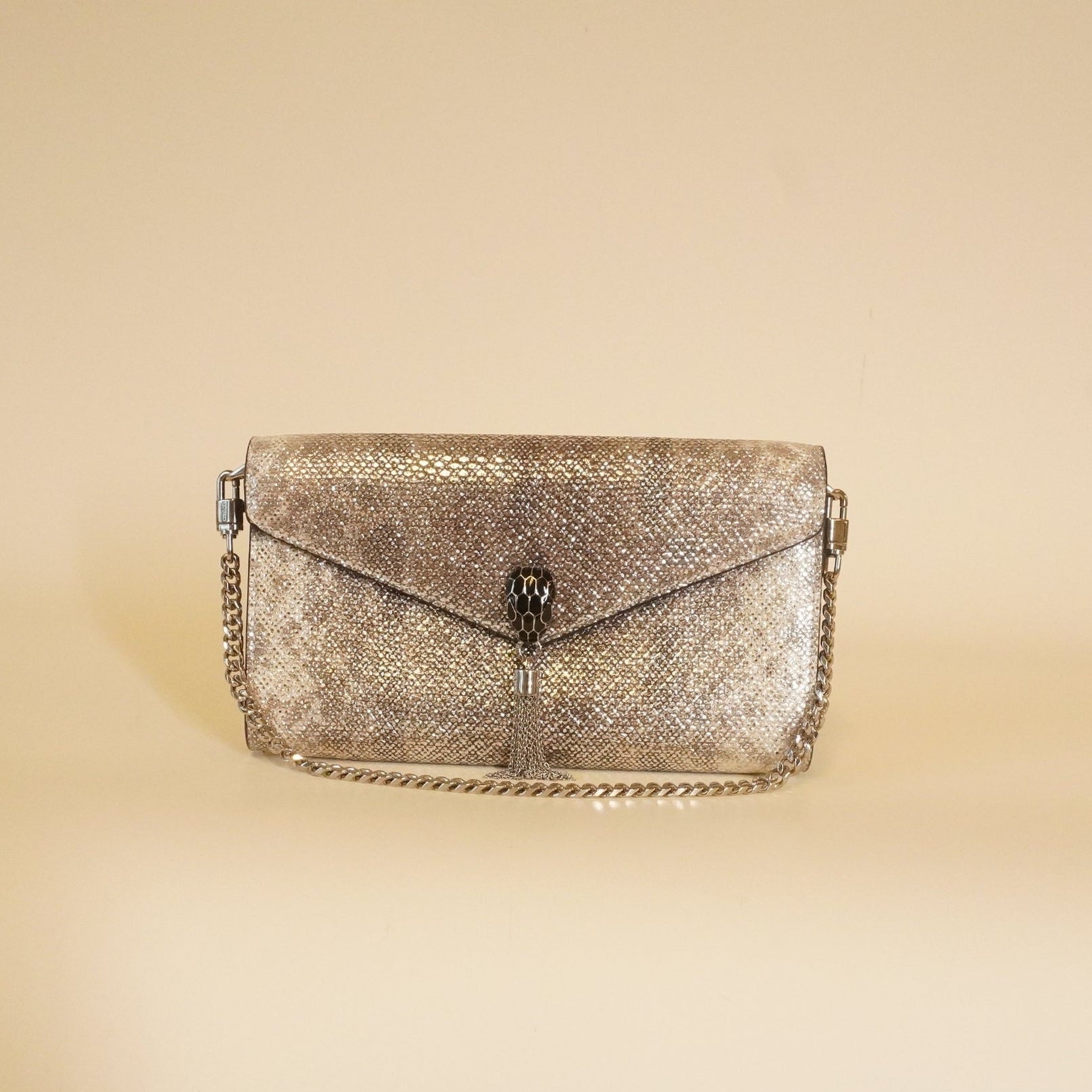 PRE-OWNED Silver Karung Leather Cocktail Handbag