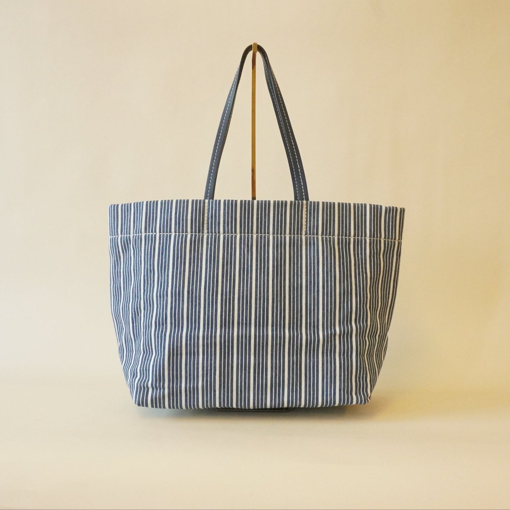 PRE-OWNED Embroidered Logo Denim Tote Shoulder Bag