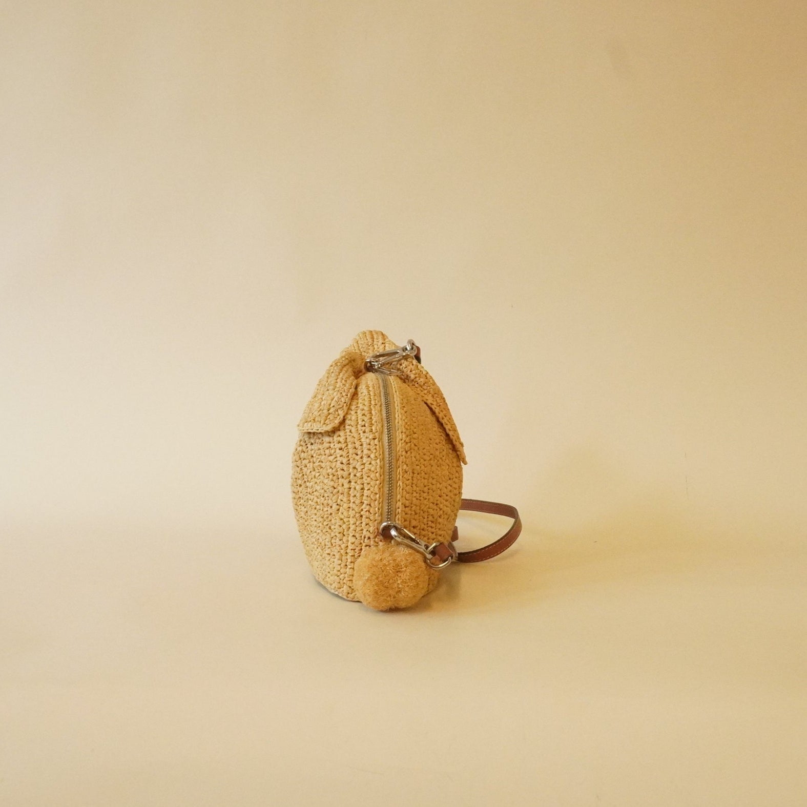 PRE-OWNED Mini Bunny Raffia Crossbody Bag