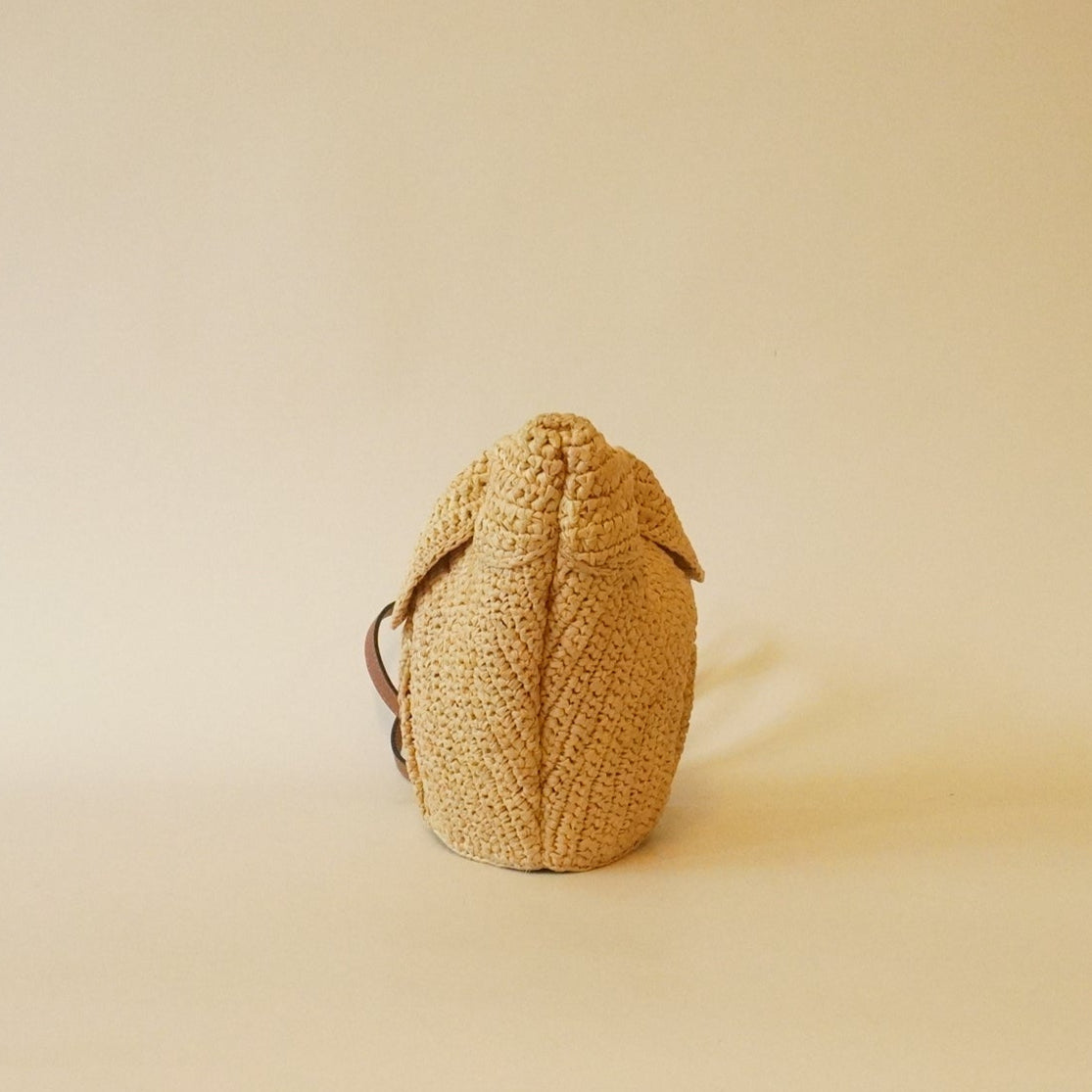 PRE-OWNED Mini Bunny Raffia Crossbody Bag
