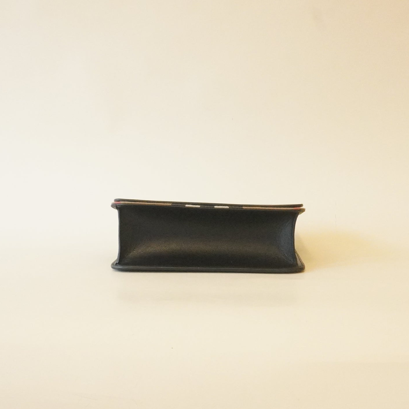 PRE-OWNED Black Mackford Check and Leather Shoulder Bag