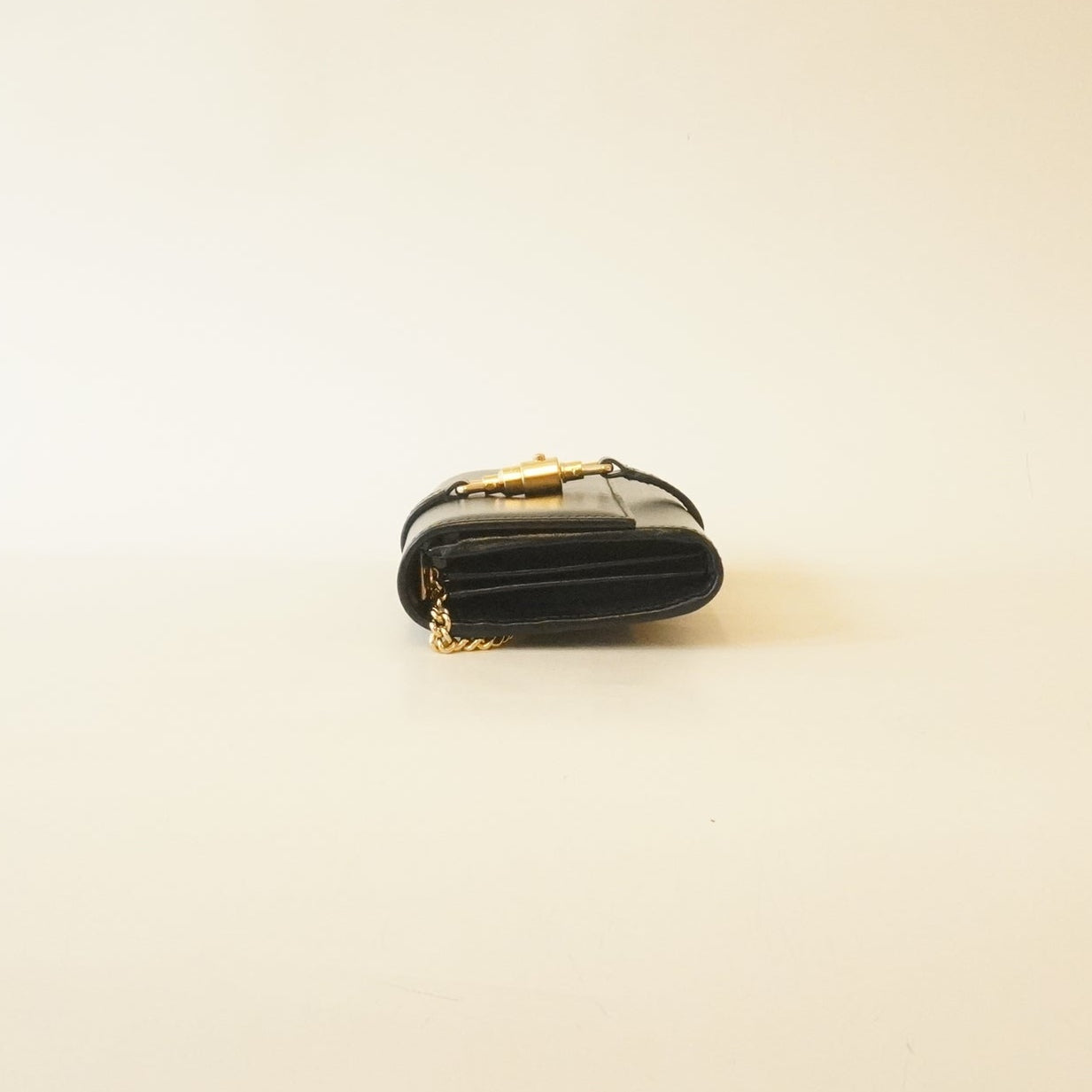 PRE-OWNED Calfskin Jackie 1961 Chain Wallet Black