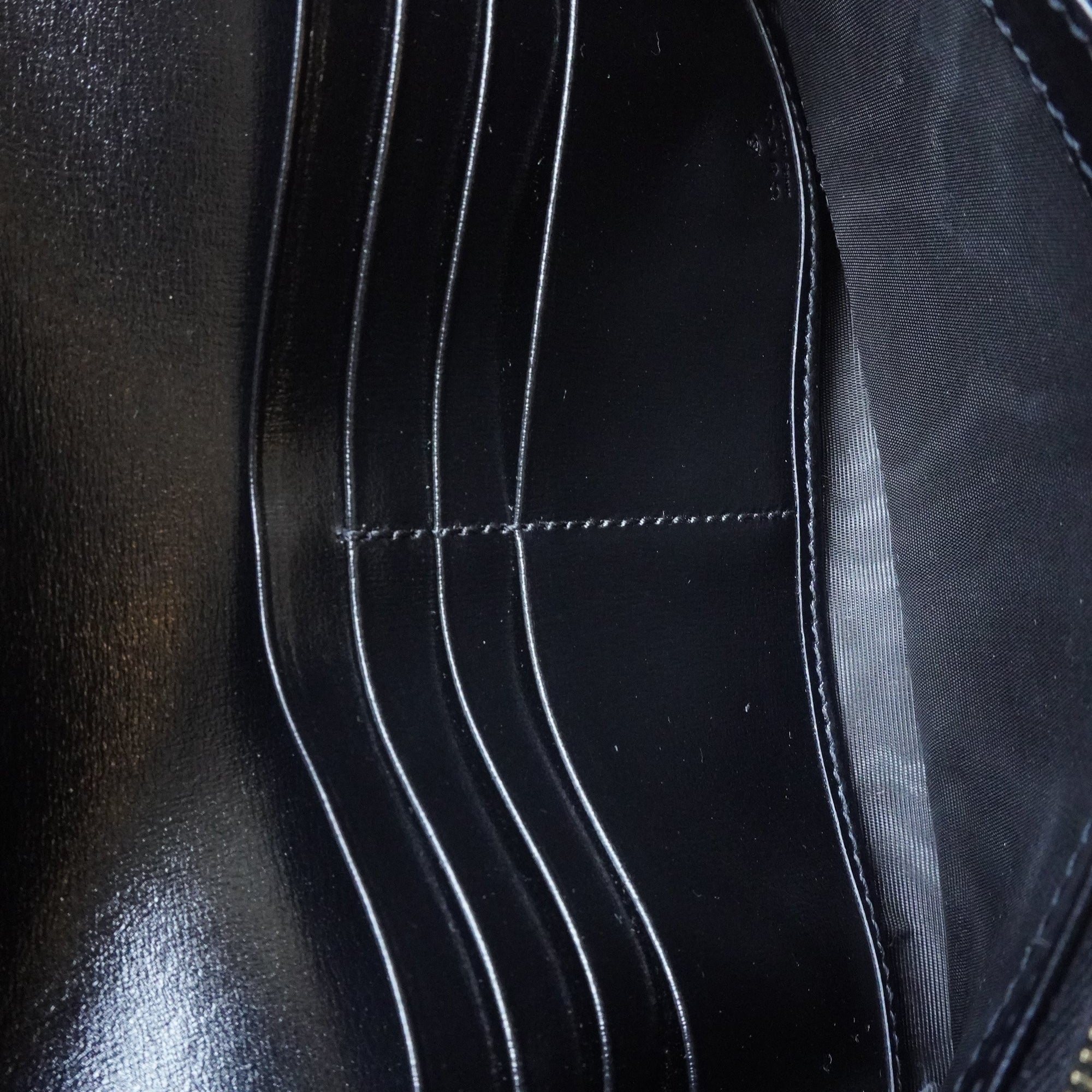 PRE-OWNED Calfskin Jackie 1961 Chain Wallet Black