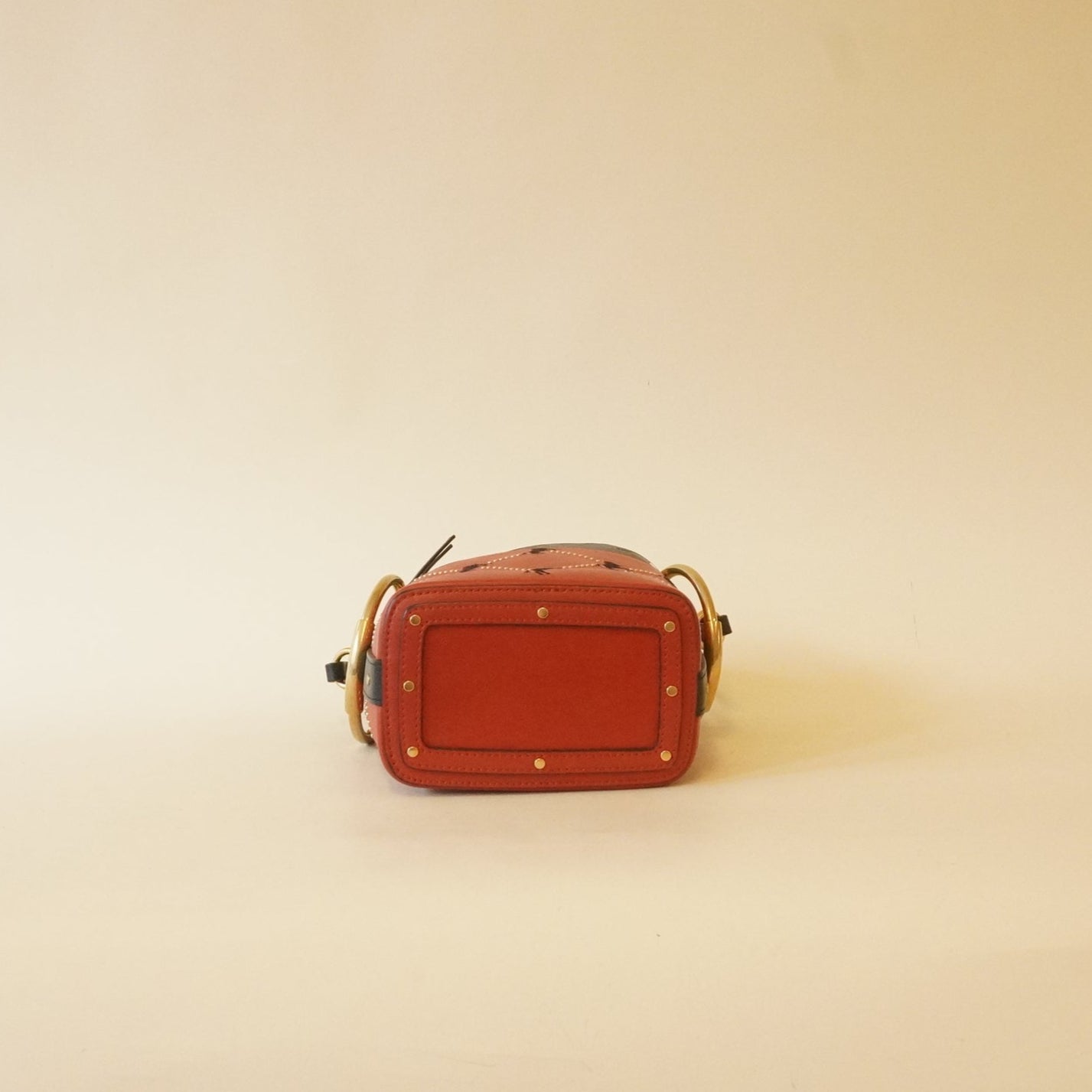 PRE-OWNED Mini Little Horses Embroidered Leather Bucket Shoulder Bag