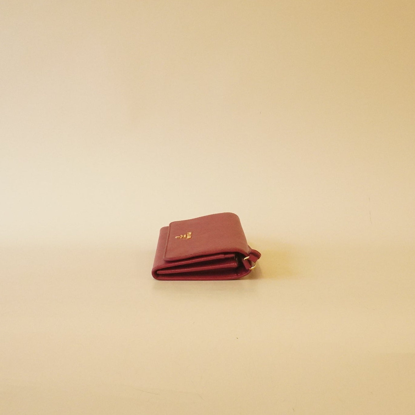 PRE-OWNED Pink Saffiano Metal Mini Crossbody Wallet Ibisco