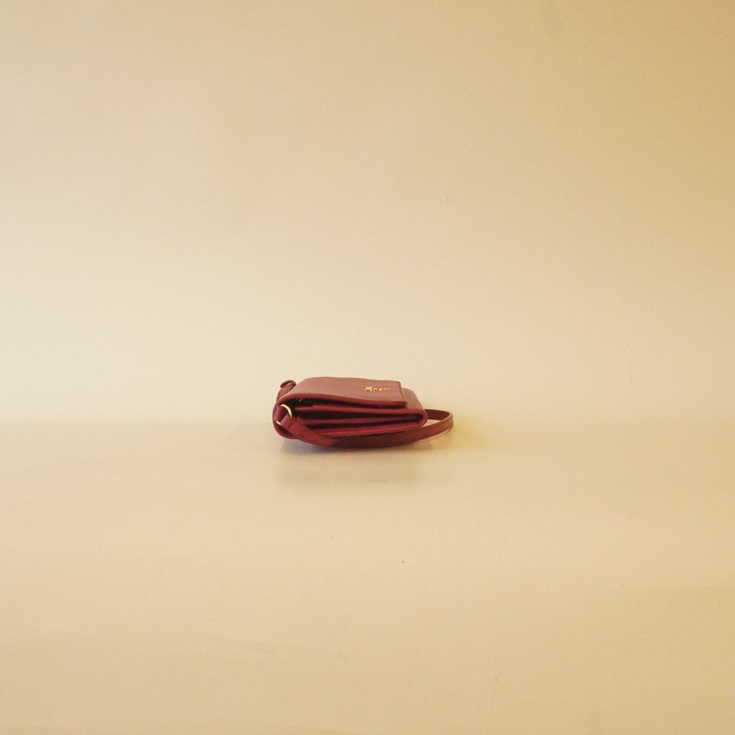 PRE-OWNED Pink Saffiano Metal Mini Crossbody Wallet Ibisco
