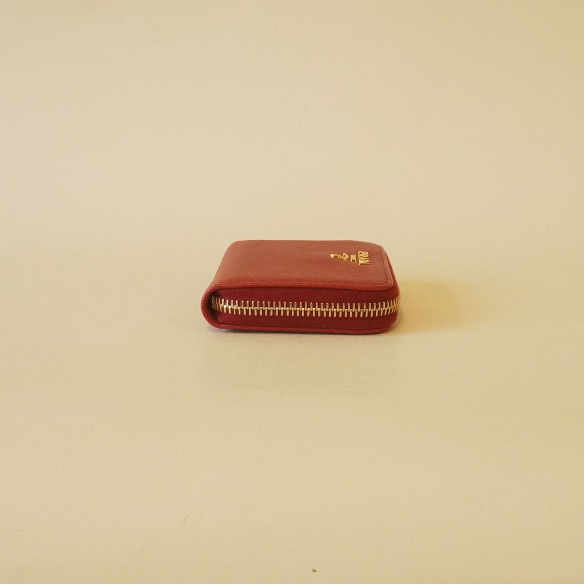 PRE-OWNED Saffiano Metal Zip Coin Case Purse Peonia
