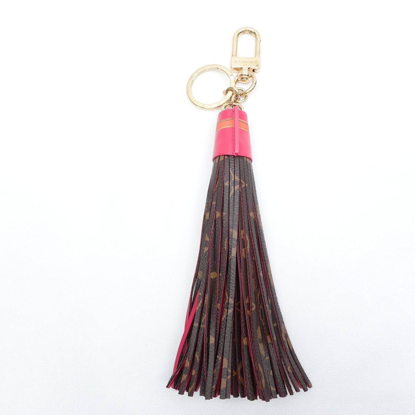 PRE-OWNED LV Monogram Red Canvas Tassel Bag Charm