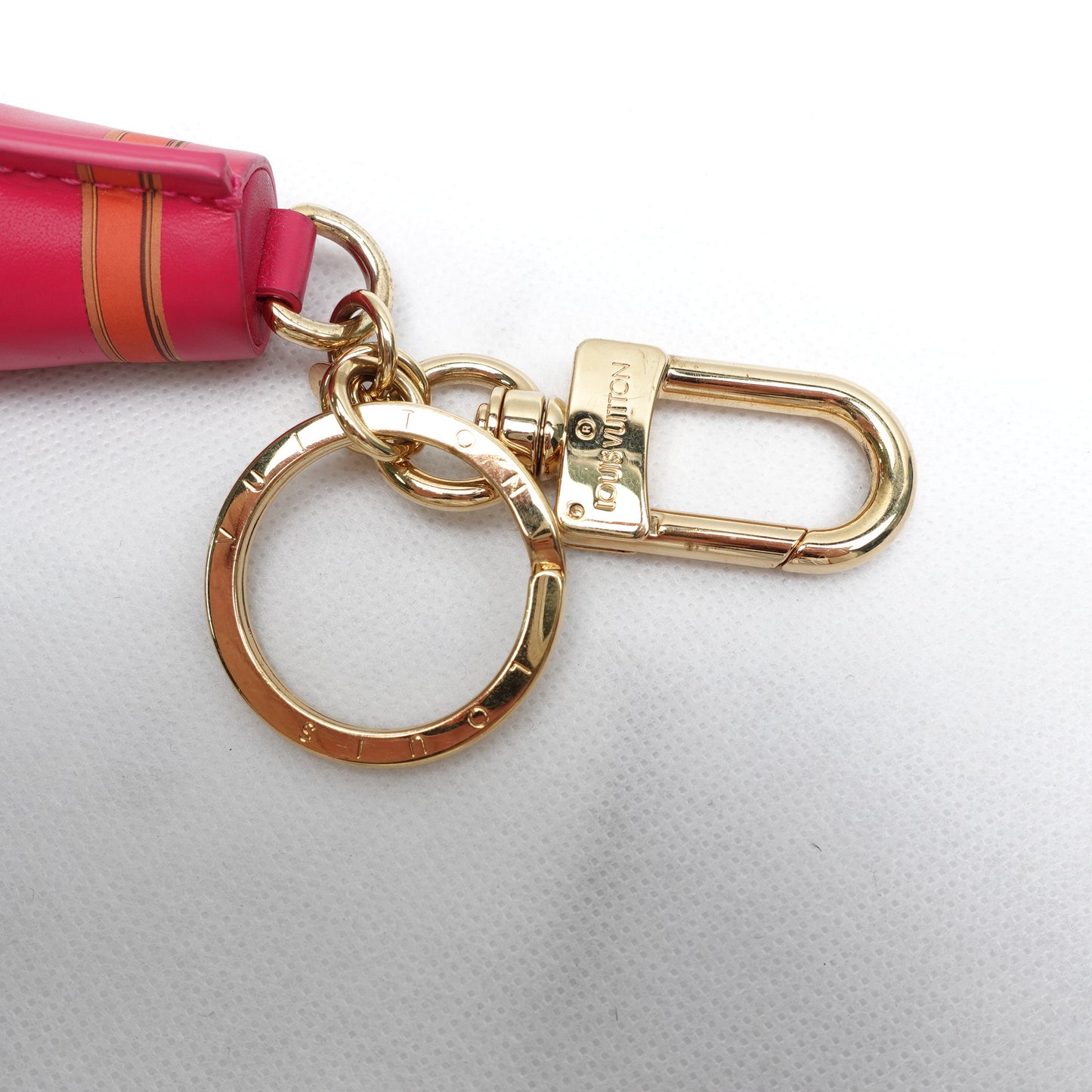 PRE-OWNED LV Monogram Red Canvas Tassel Bag Charm