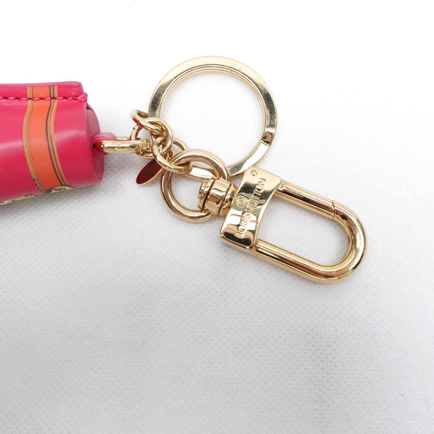 PRE-OWNED LV Monogram Red Canvas Tassel Bag Charm