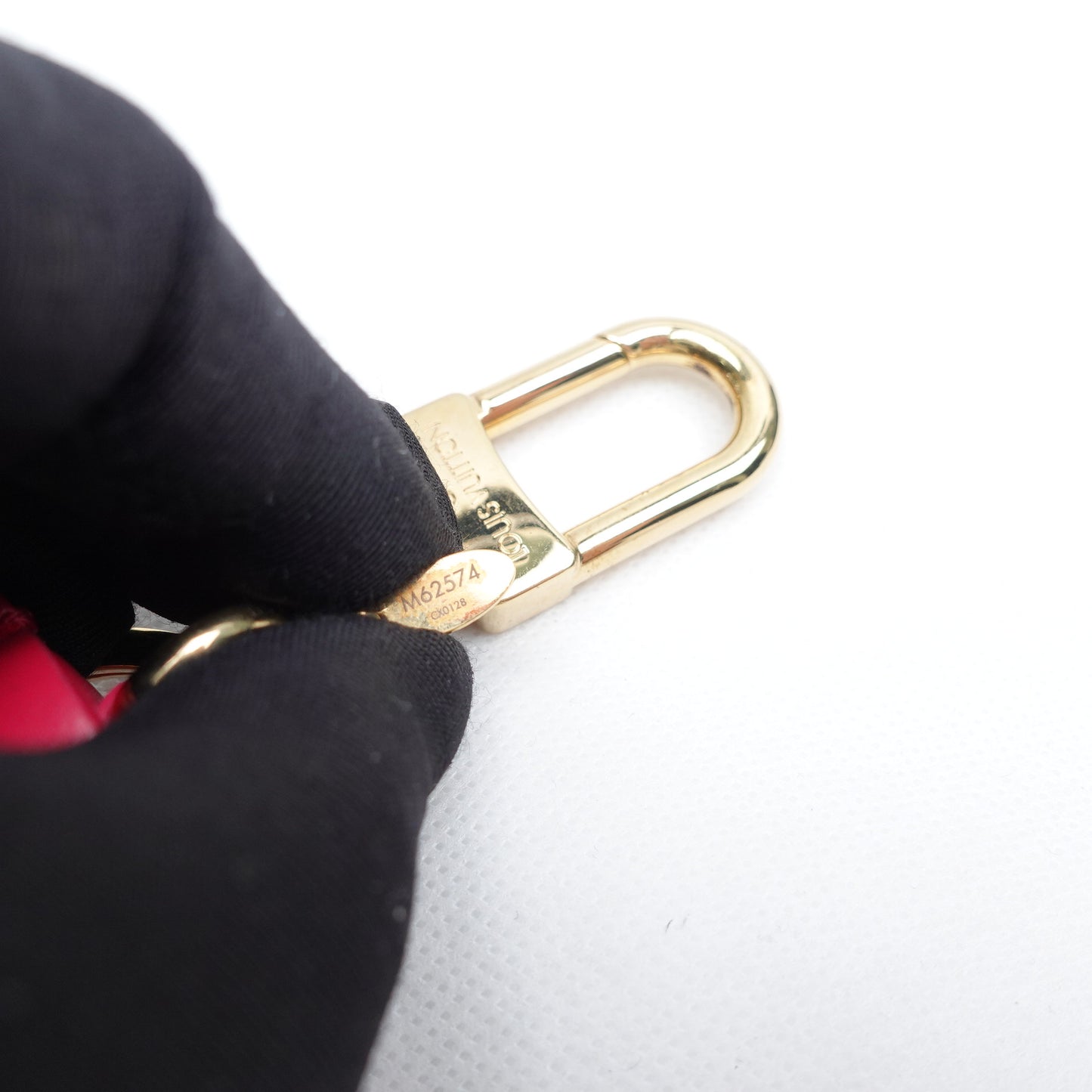 PRE-OWNED LV Monogram Red Canvas Tassel Bag Charm