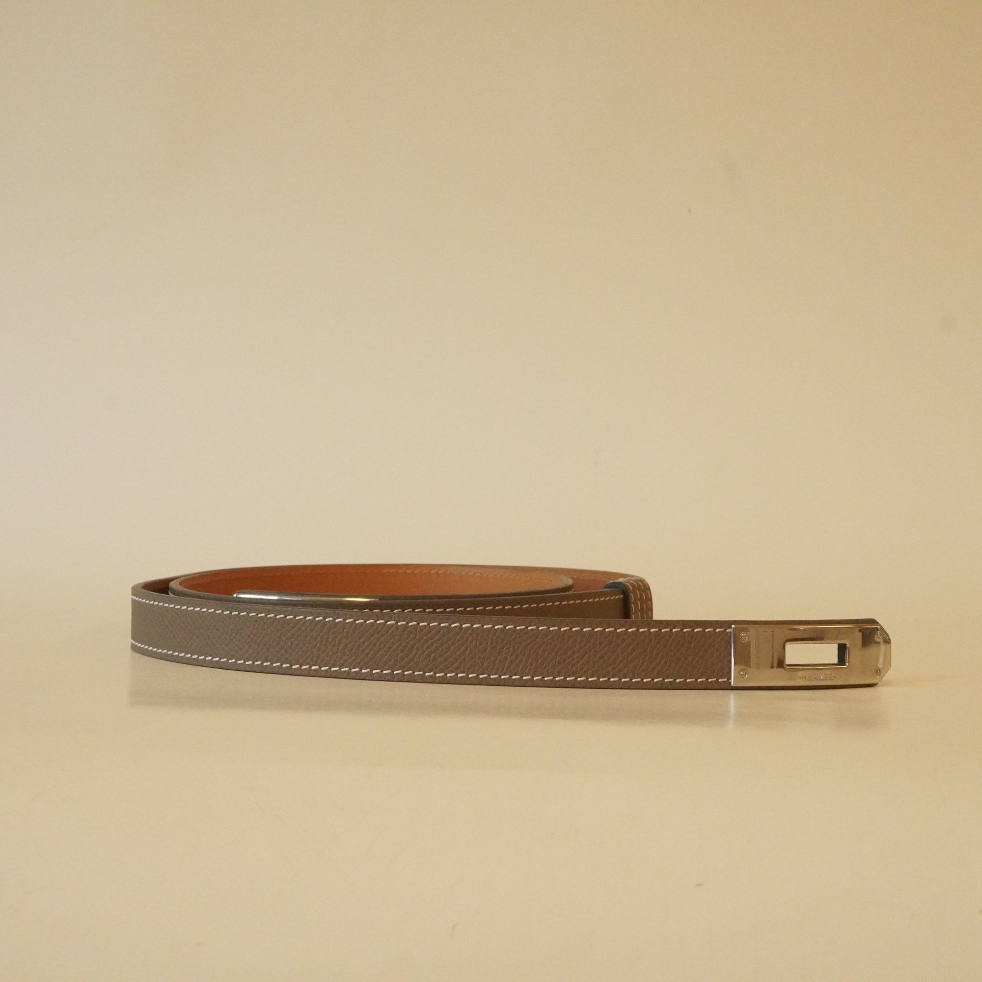 PRE-OWNED Epsom Kelly Belt Etoupe