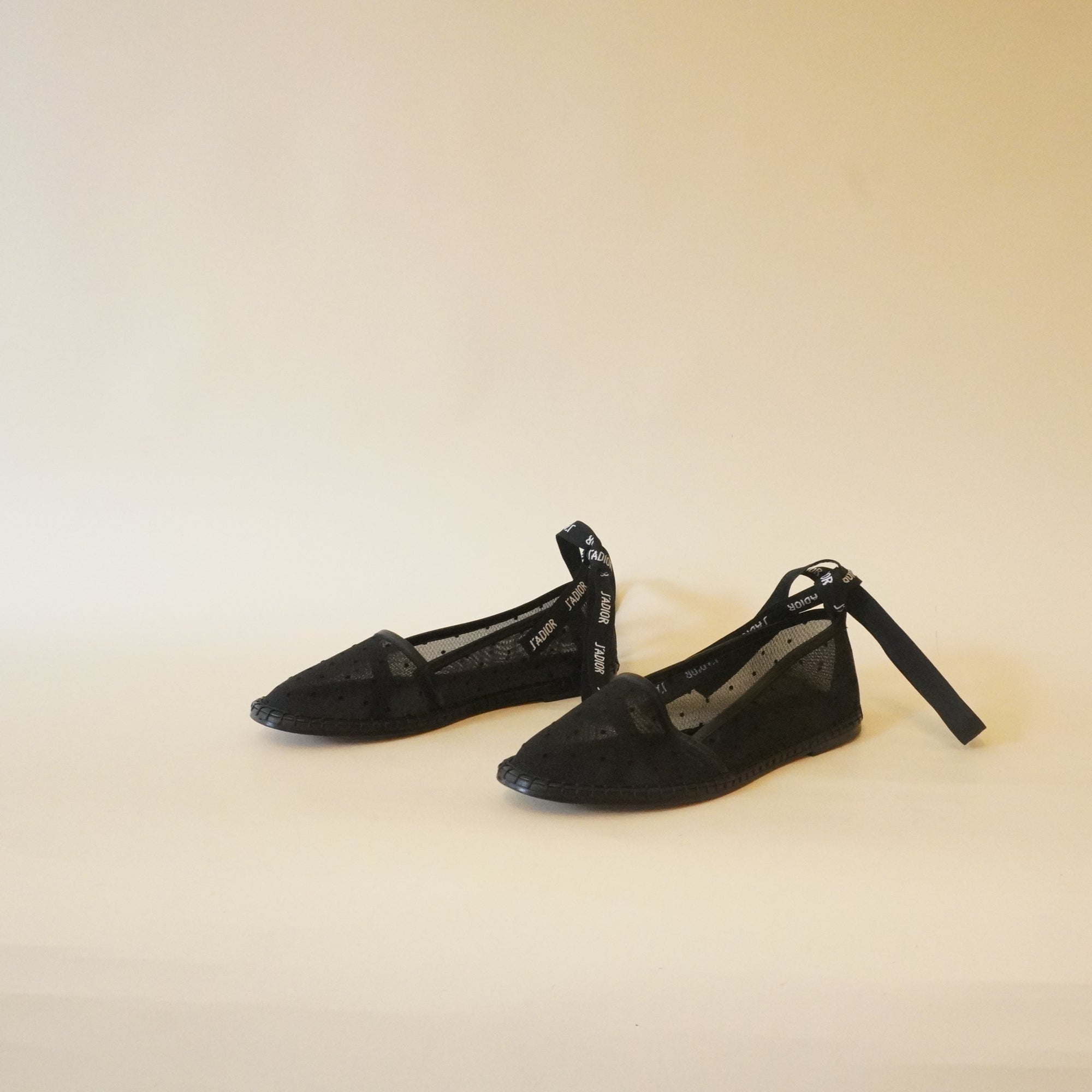 PRE-OWNED Lack Mesh and Leather Nicely D Espadrilles (Size 37 1/2)