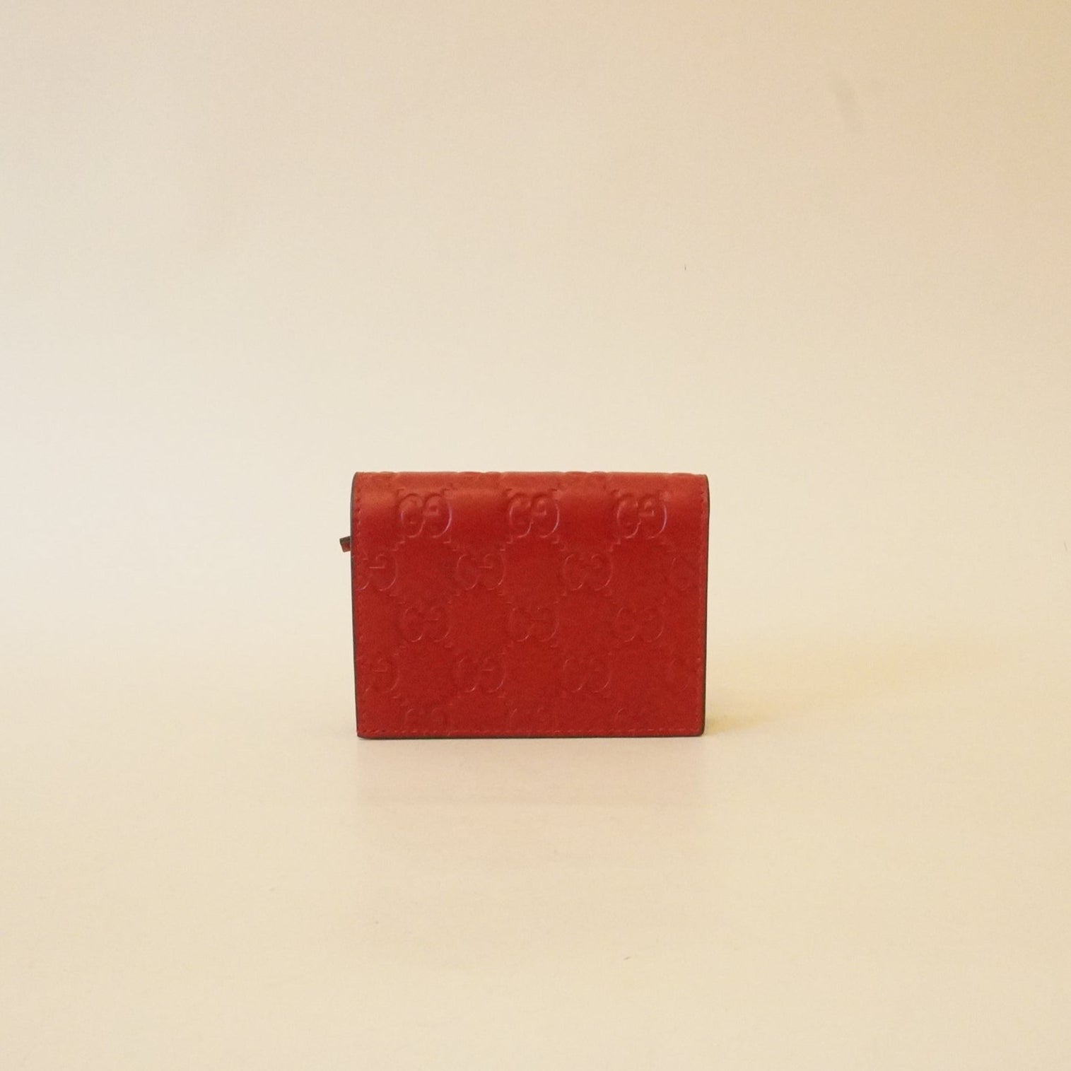 PRE-OWNED Red Guccissima Cherries Card Case Wallet