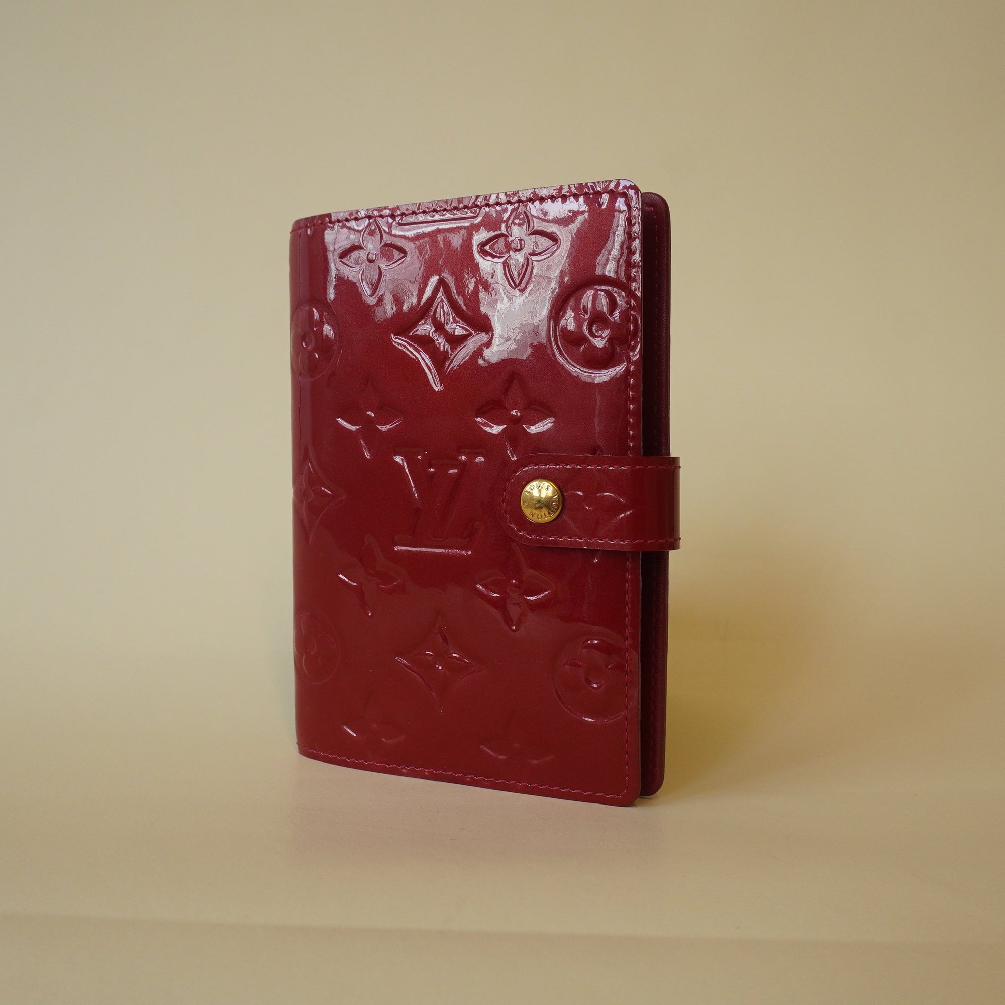 PRE-OWNED Agenda PM Monogram Vernis Rouge Red Patent Leather