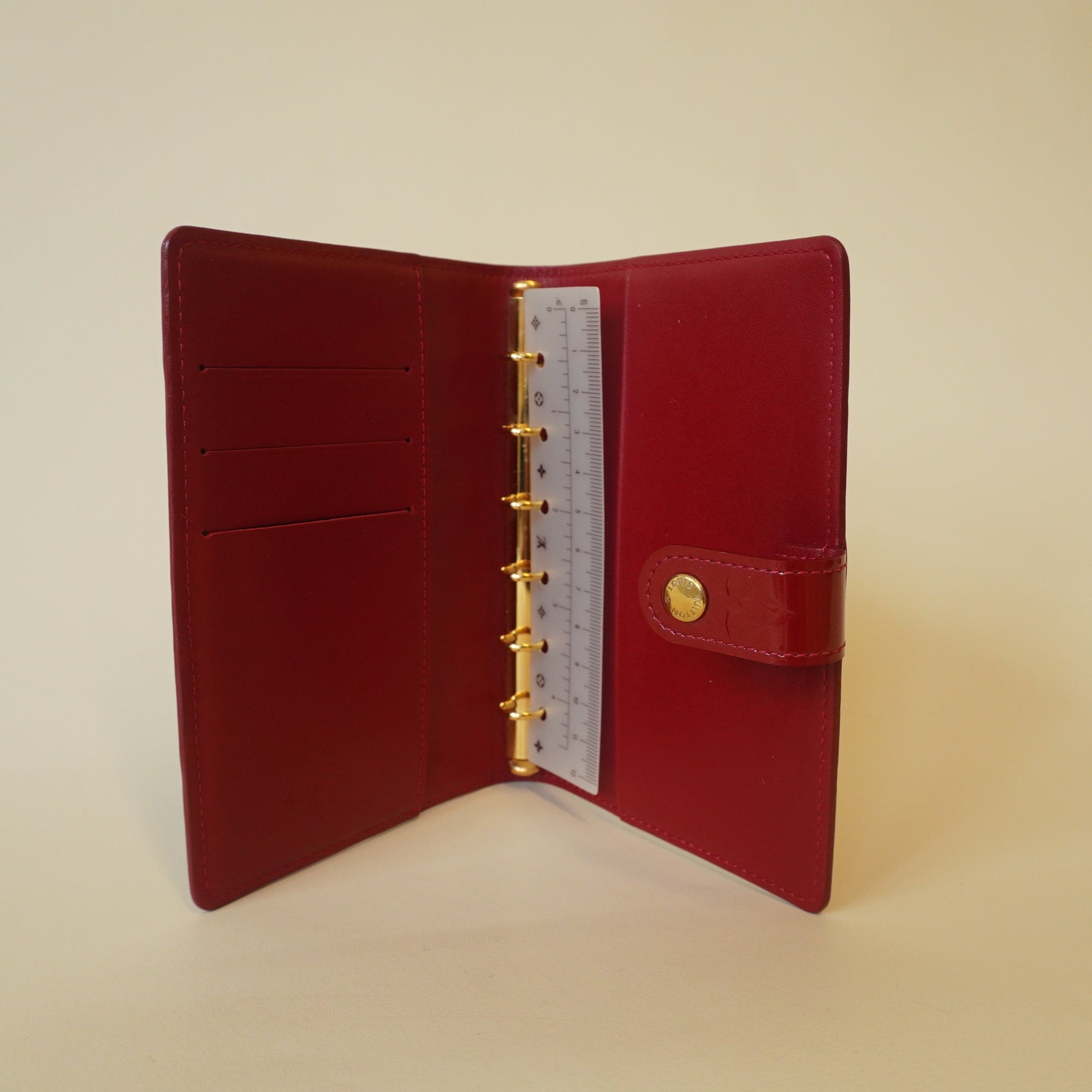 PRE-OWNED Agenda PM Monogram Vernis Rouge Red Patent Leather