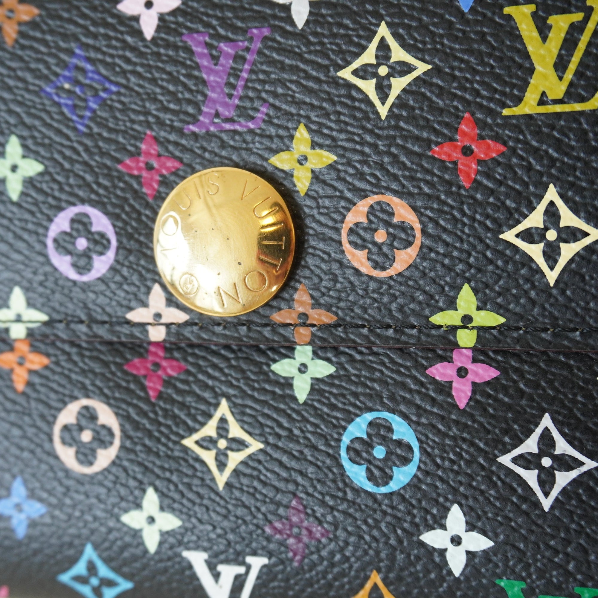 PRE-OWNED Monogram Multicolor Sarah Wallet Black