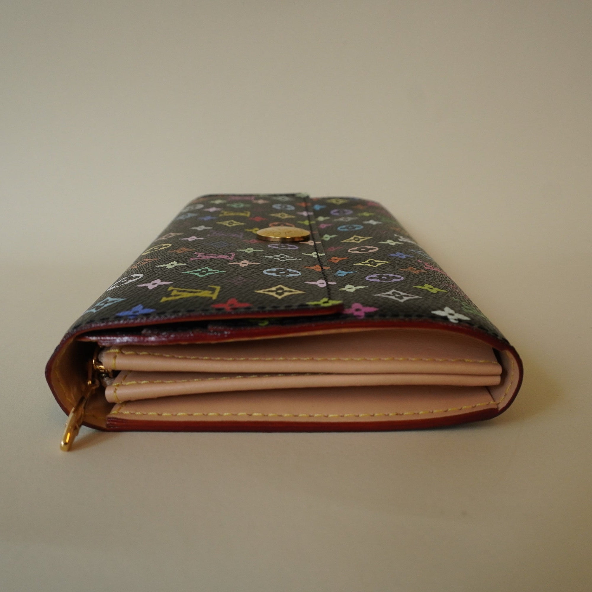 PRE-OWNED Monogram Multicolor Sarah Wallet Black