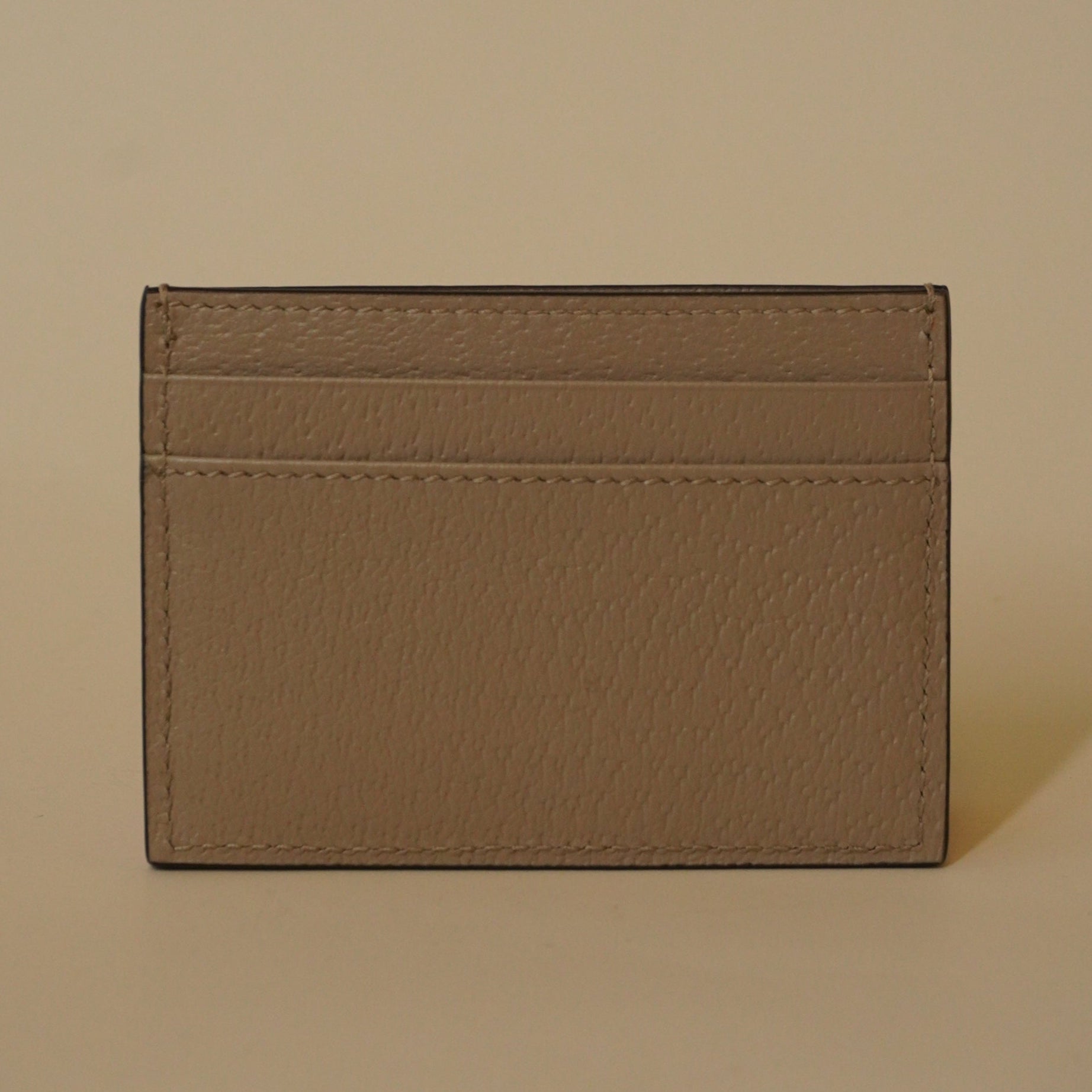 PRE-OWNED GG Horsebit 1955 Sand Beige Calfskin Card Holder