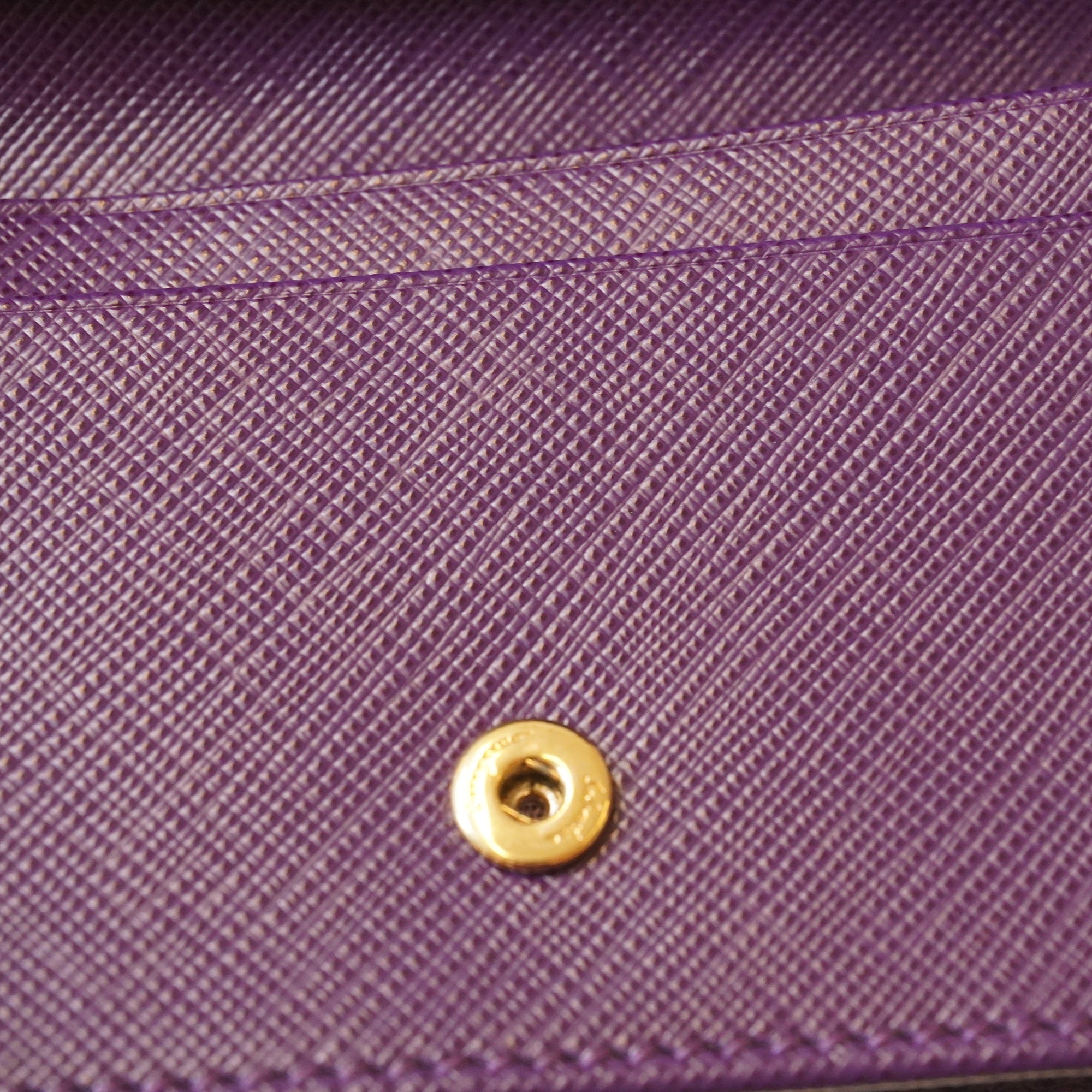 PRE-OWNED Gancini Business Card Holder Purple Leather