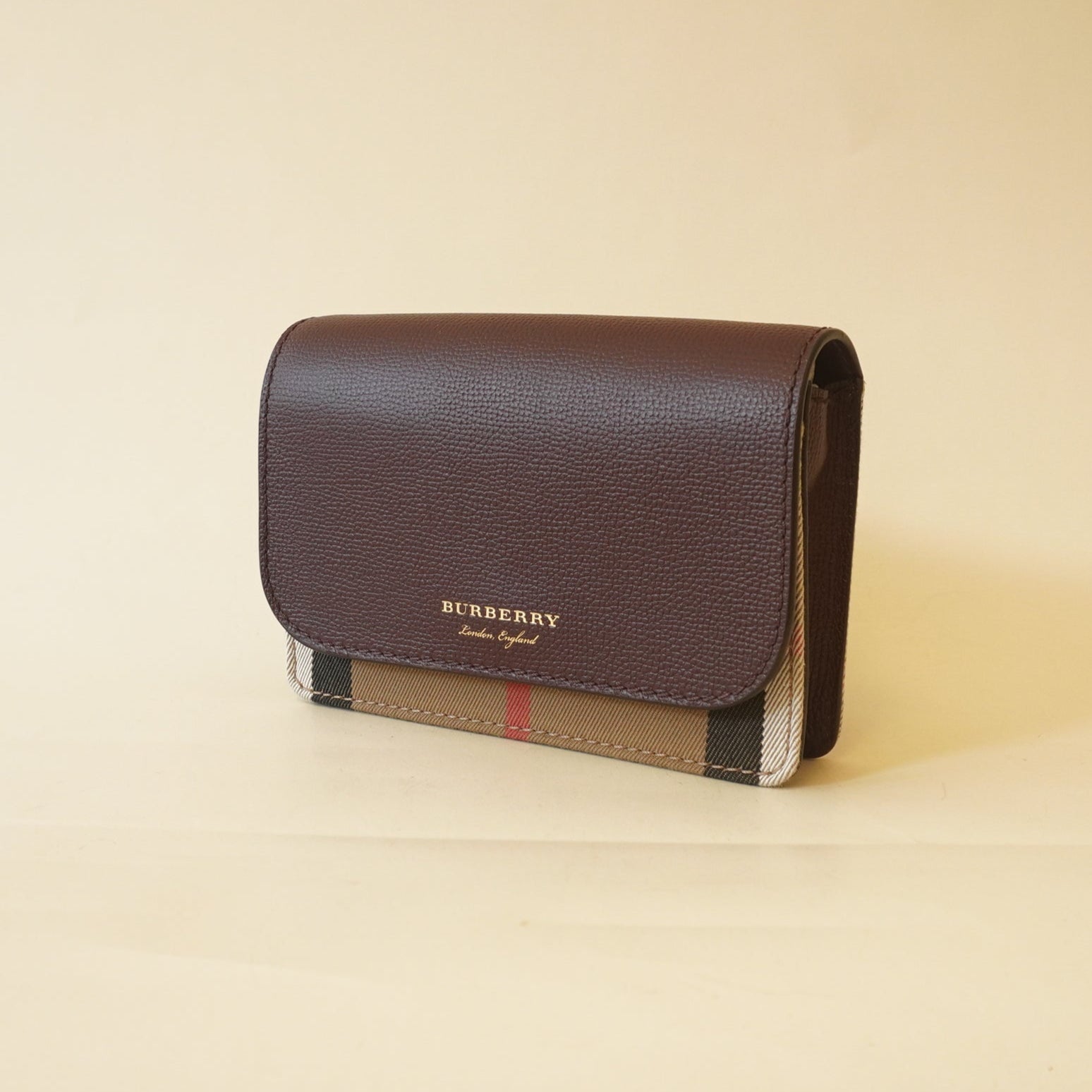 PRE-OWNED Brown Mini House Check Hampshire Crossbody
