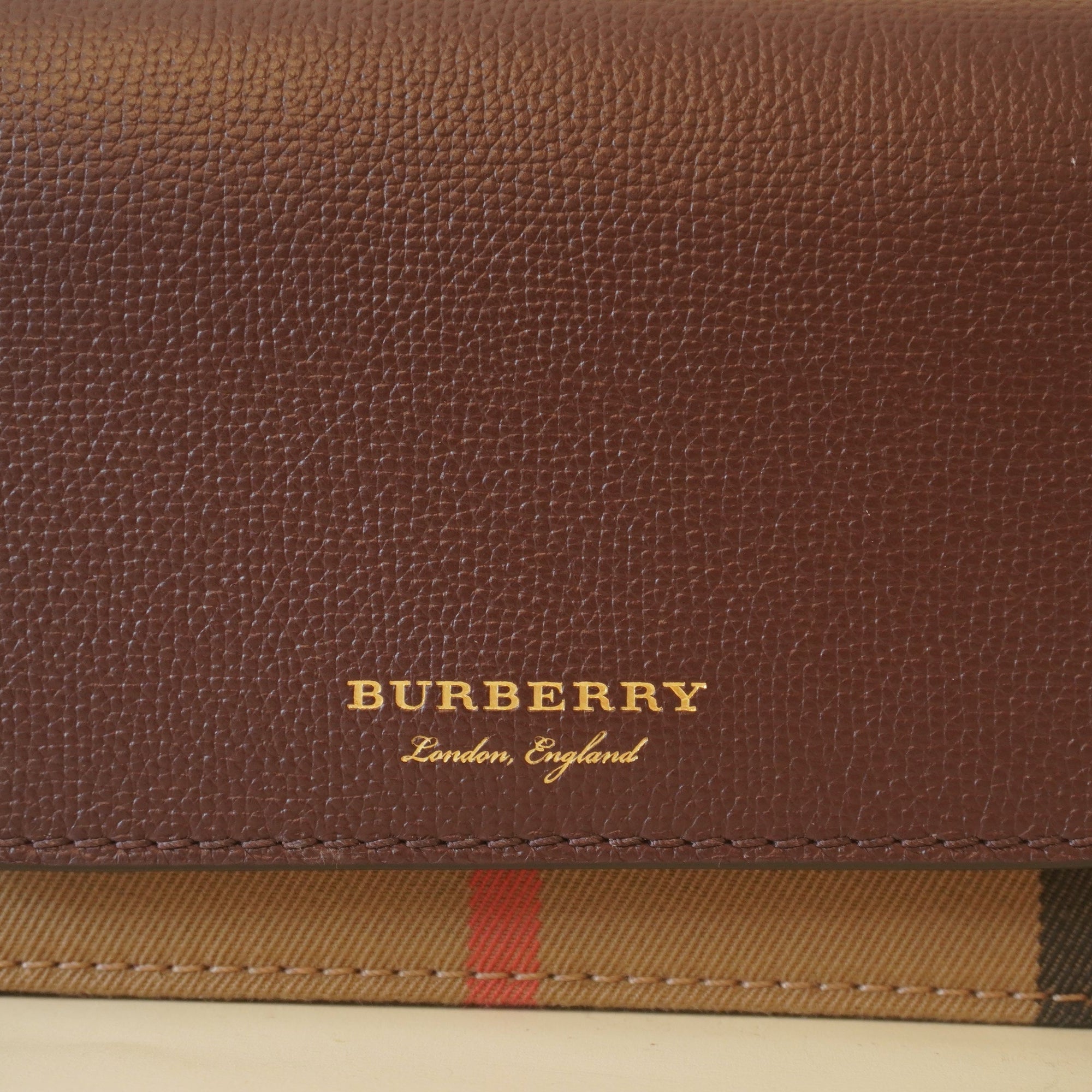 PRE-OWNED Brown Mini House Check Hampshire Crossbody