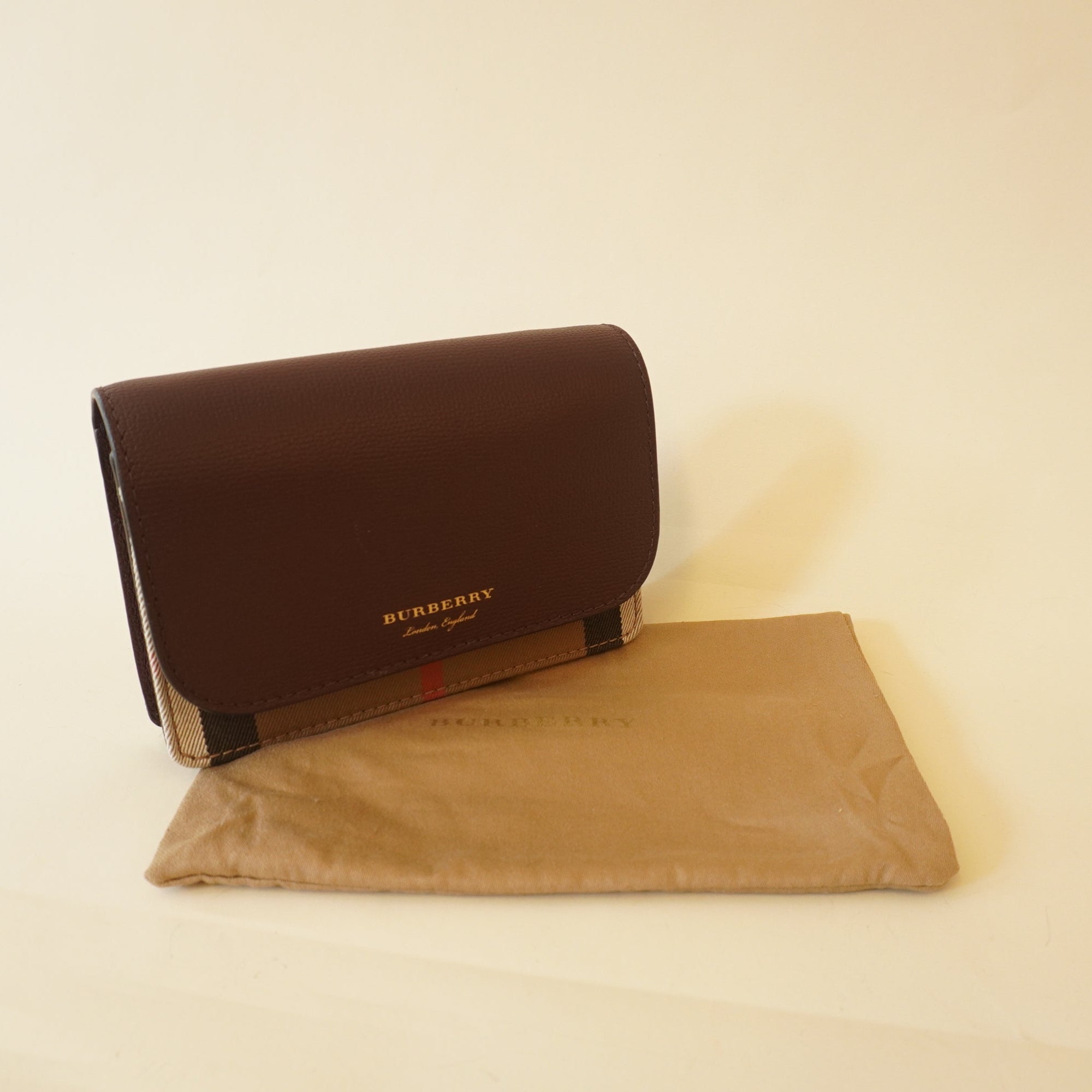 PRE-OWNED Brown Mini House Check Hampshire Crossbody