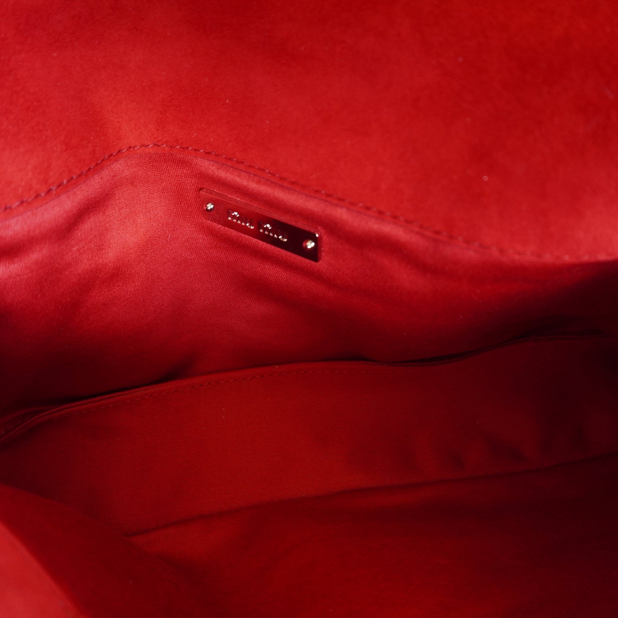 PRE-OWNED Iconic Crystal Red Velvet Shoulder Bag