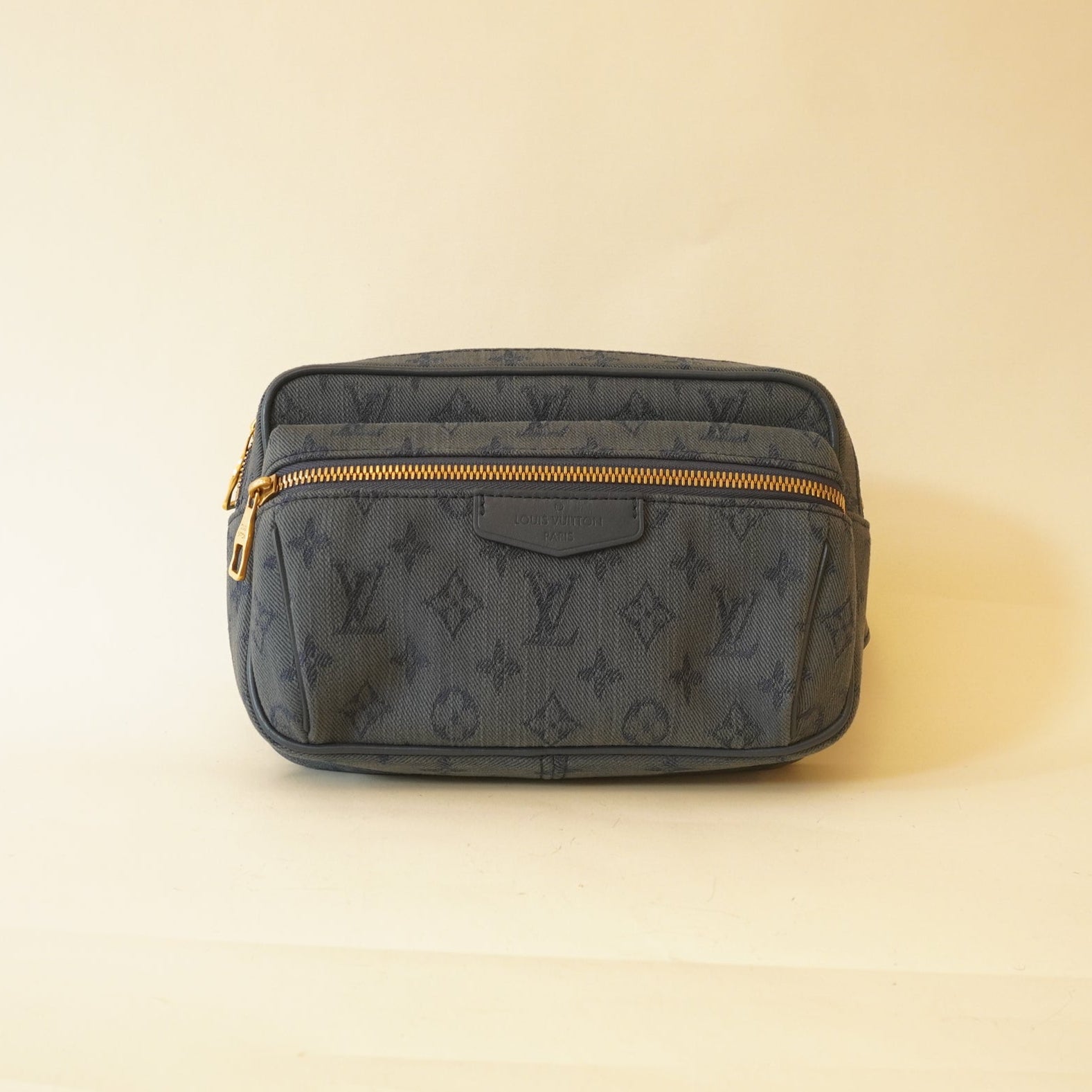 PRE-OWNED Denim Monogram Outdoor Bumbag Navy