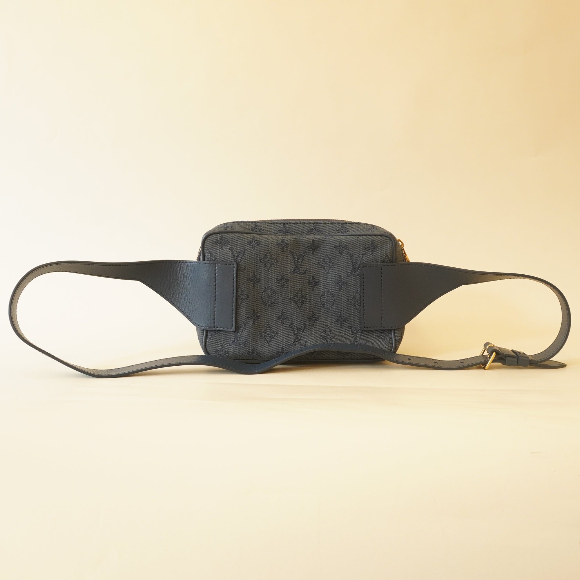 PRE-OWNED Denim Monogram Outdoor Bumbag Navy