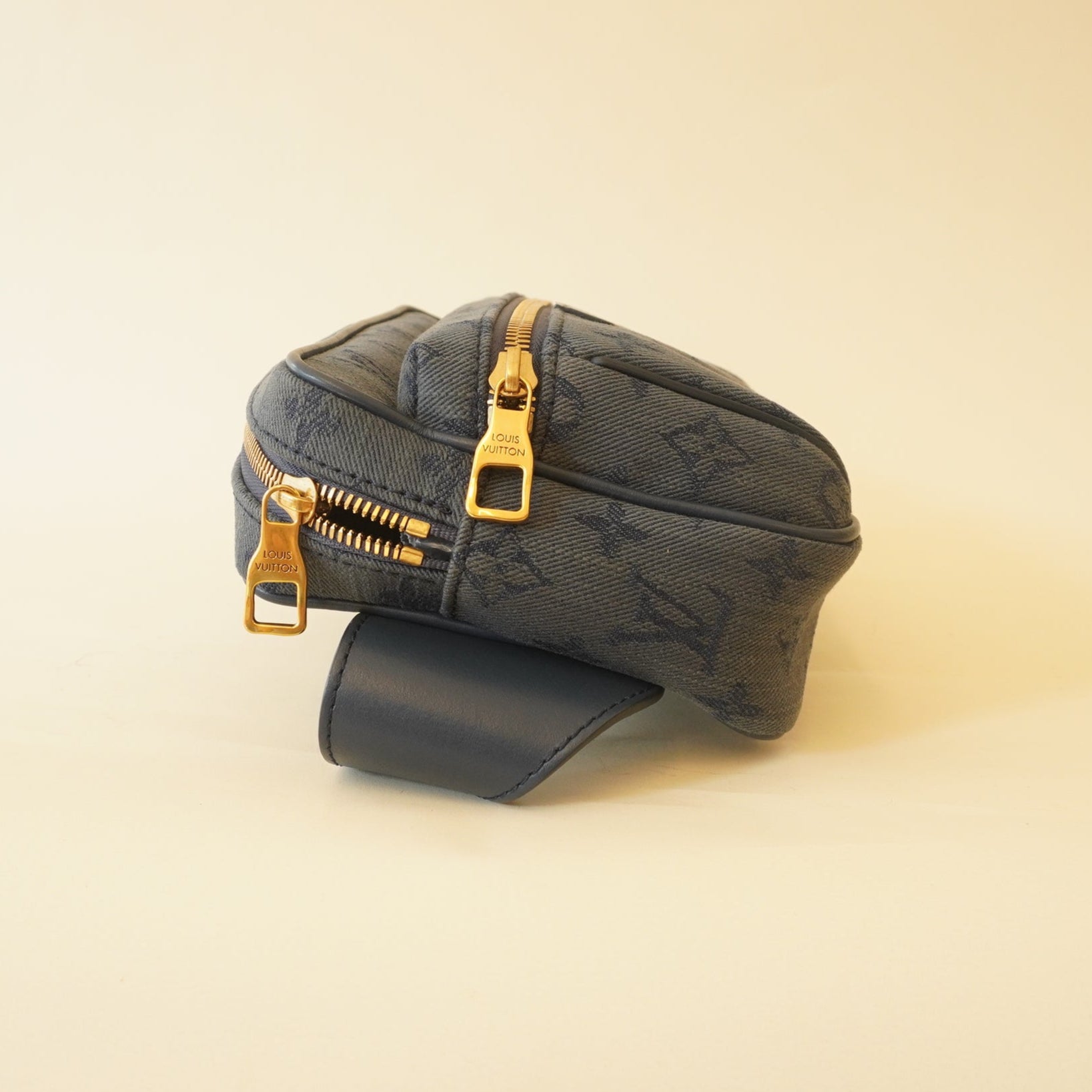 PRE-OWNED Denim Monogram Outdoor Bumbag Navy