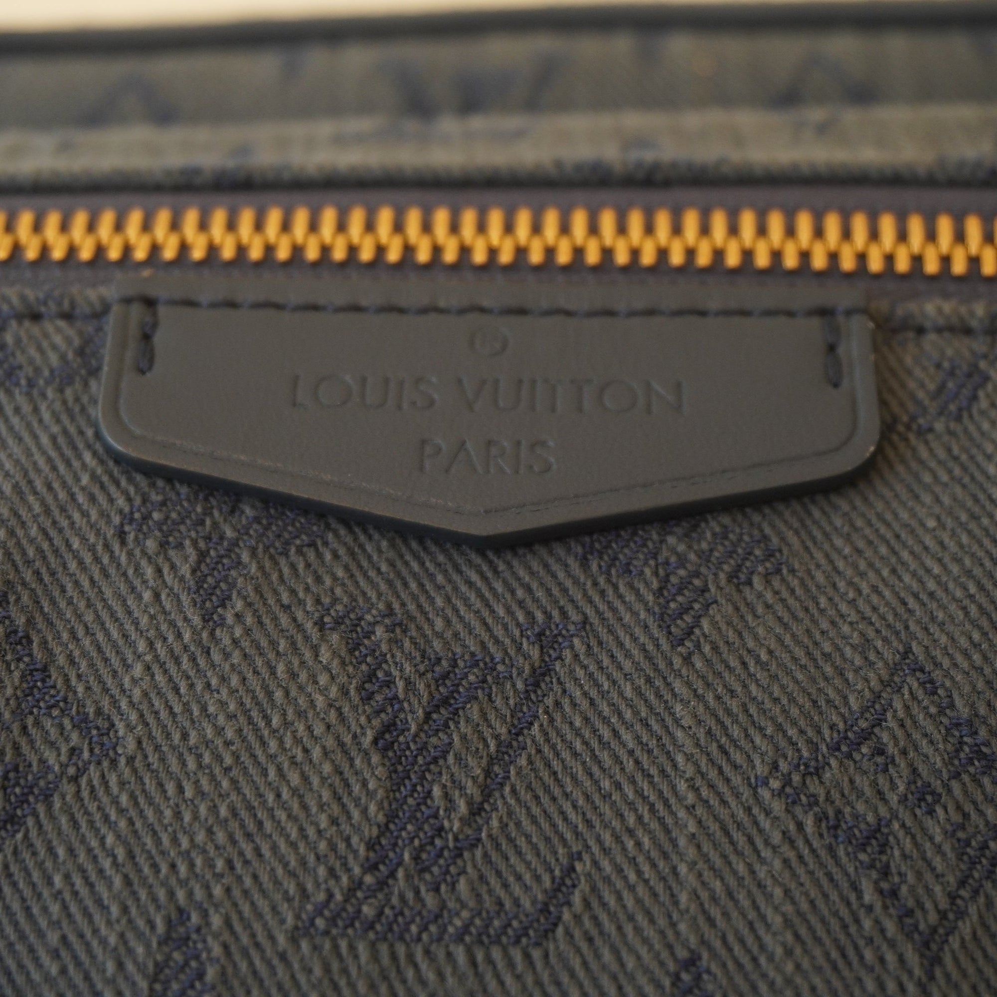 PRE-OWNED Denim Monogram Outdoor Bumbag Navy