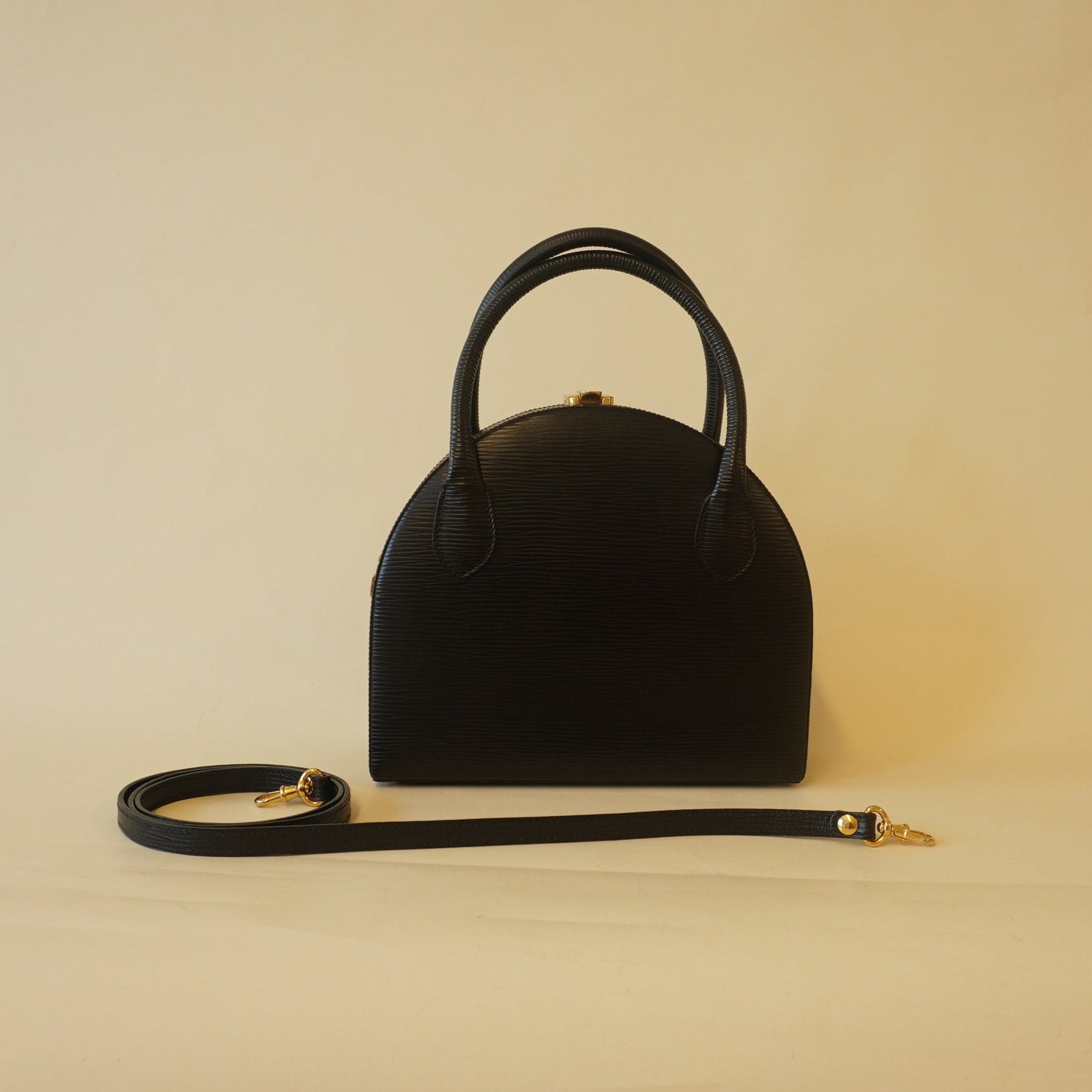 PRE-OWNED Epi Leather Mini Handbag Black Or Shoulder Bag