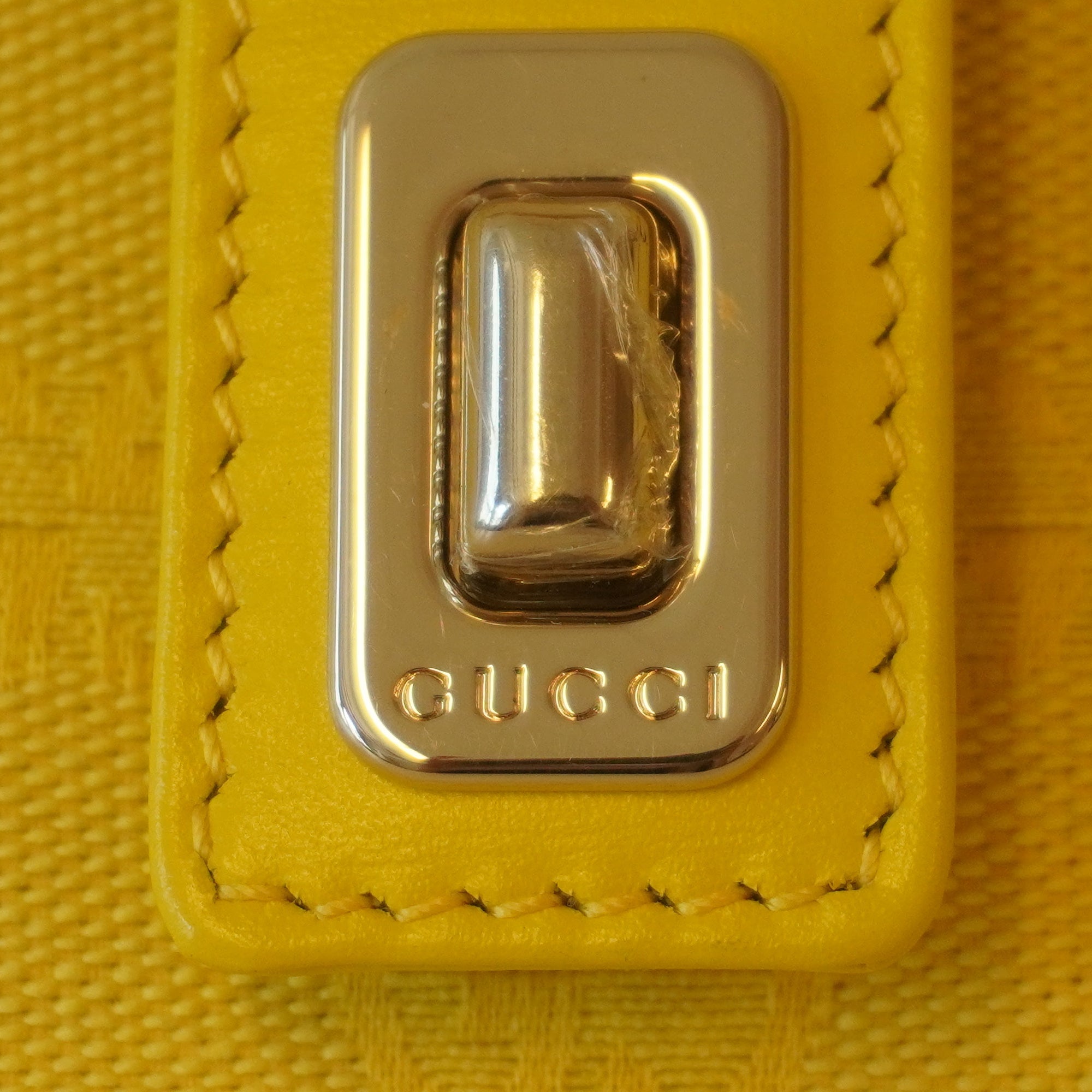 PRE-OWNED Yellow Mini Moon Side Shoulder Bag