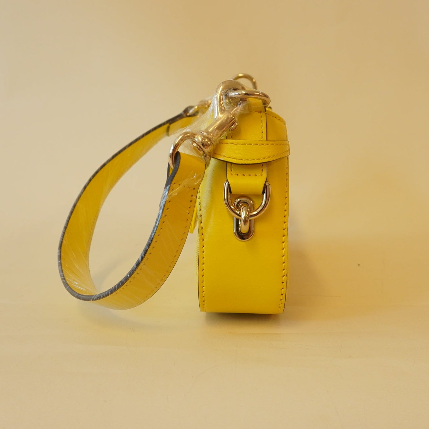 PRE-OWNED Yellow Mini Moon Side Shoulder Bag