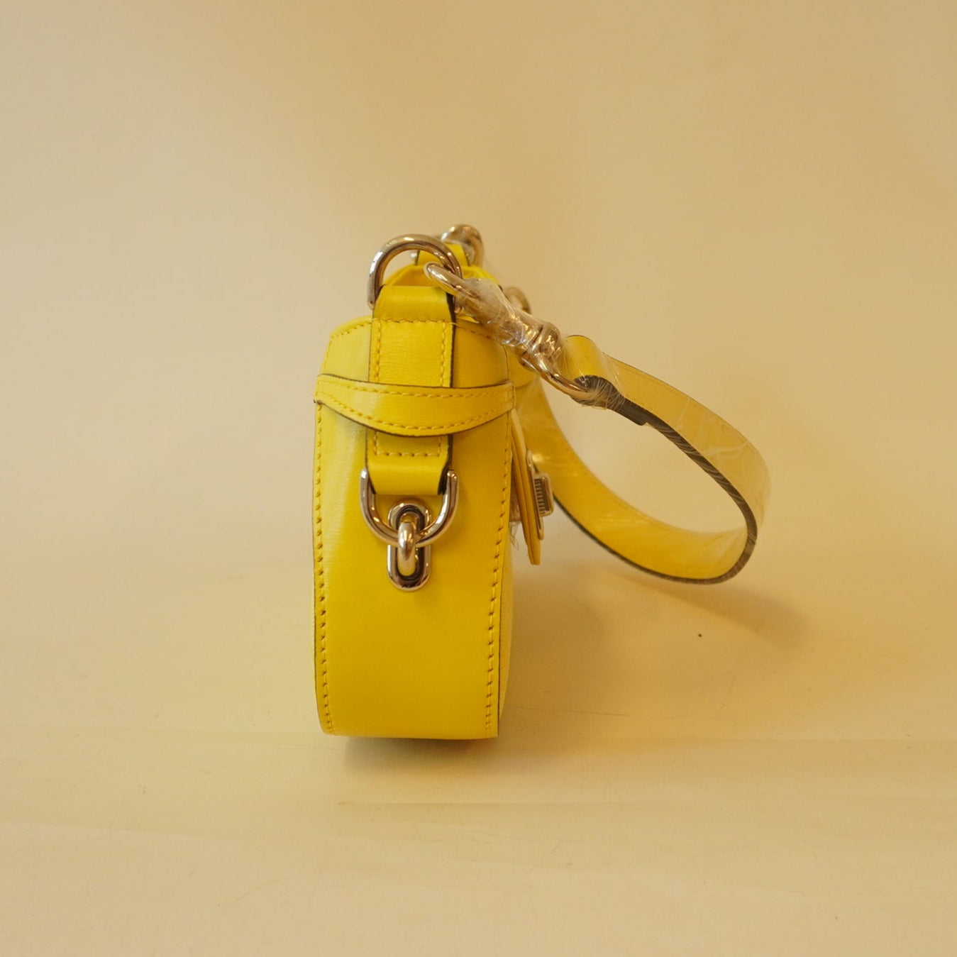 PRE-OWNED Yellow Mini Moon Side Shoulder Bag