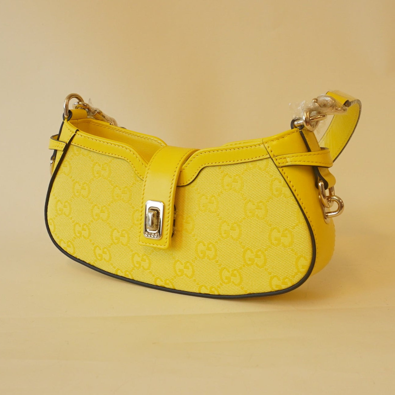 PRE-OWNED Yellow Mini Moon Side Shoulder Bag