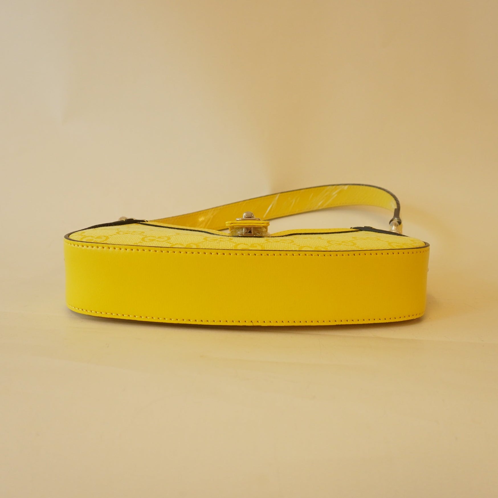 PRE-OWNED Yellow Mini Moon Side Shoulder Bag