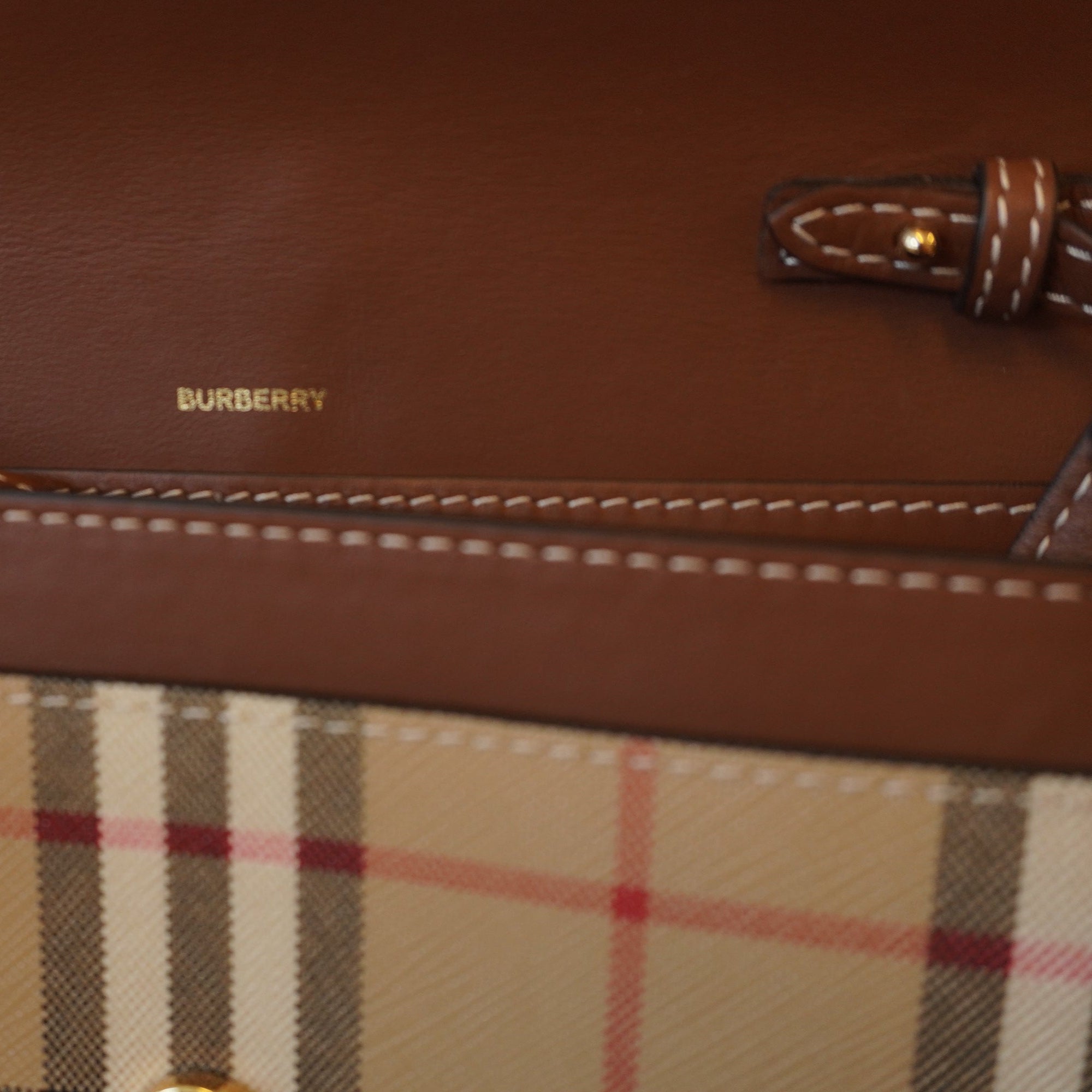 PRE-OWNED Calfskin Vintage Check Wallet Shoulder Bag