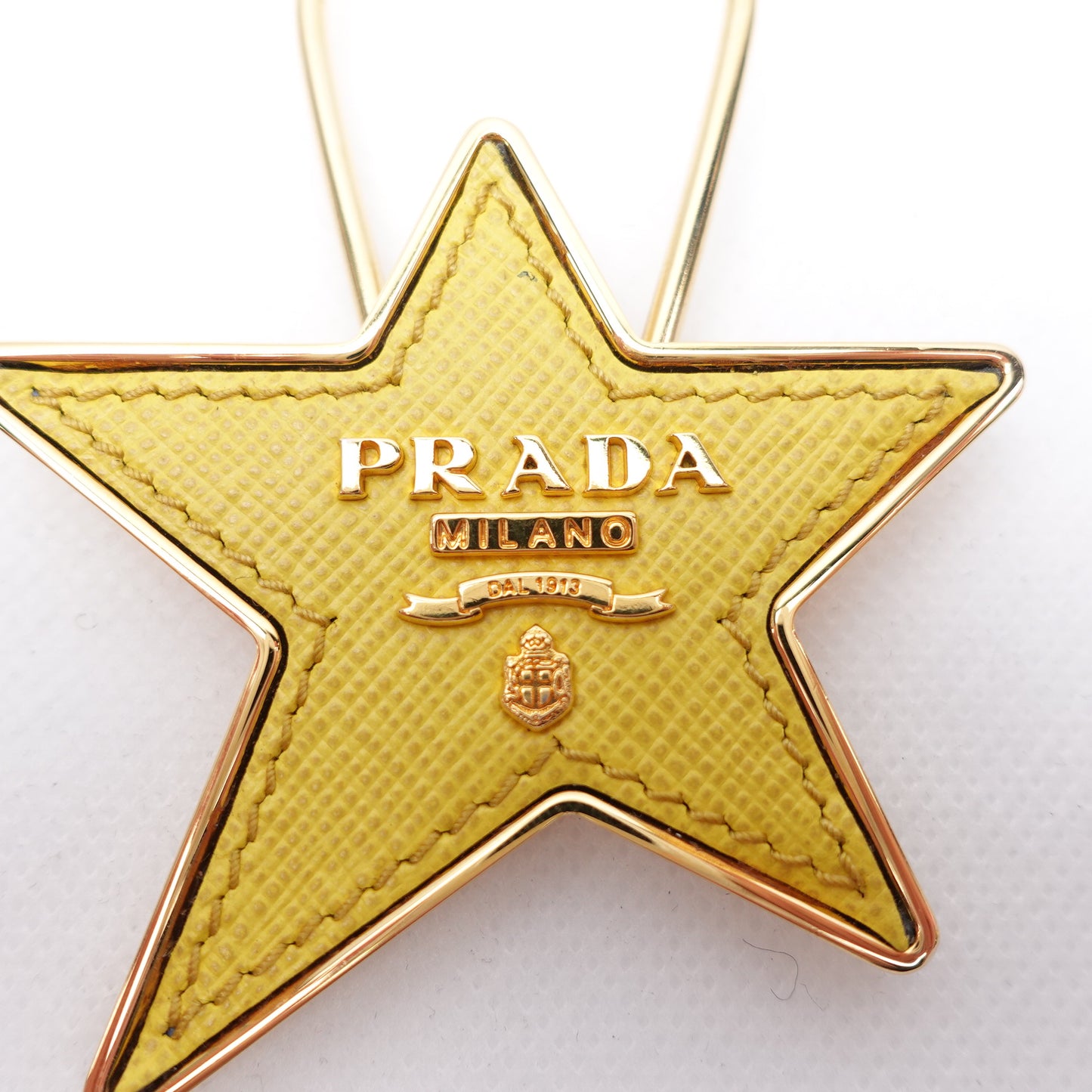 PRE-OWNED Saffiano Yellow Star Bag Charm