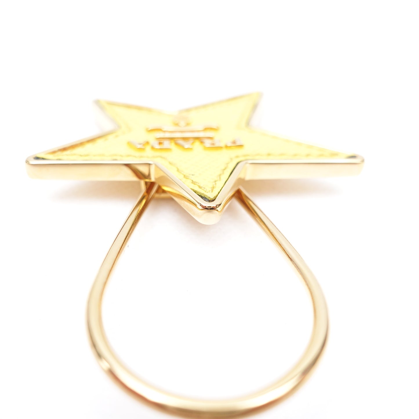 PRE-OWNED Saffiano Yellow Star Bag Charm
