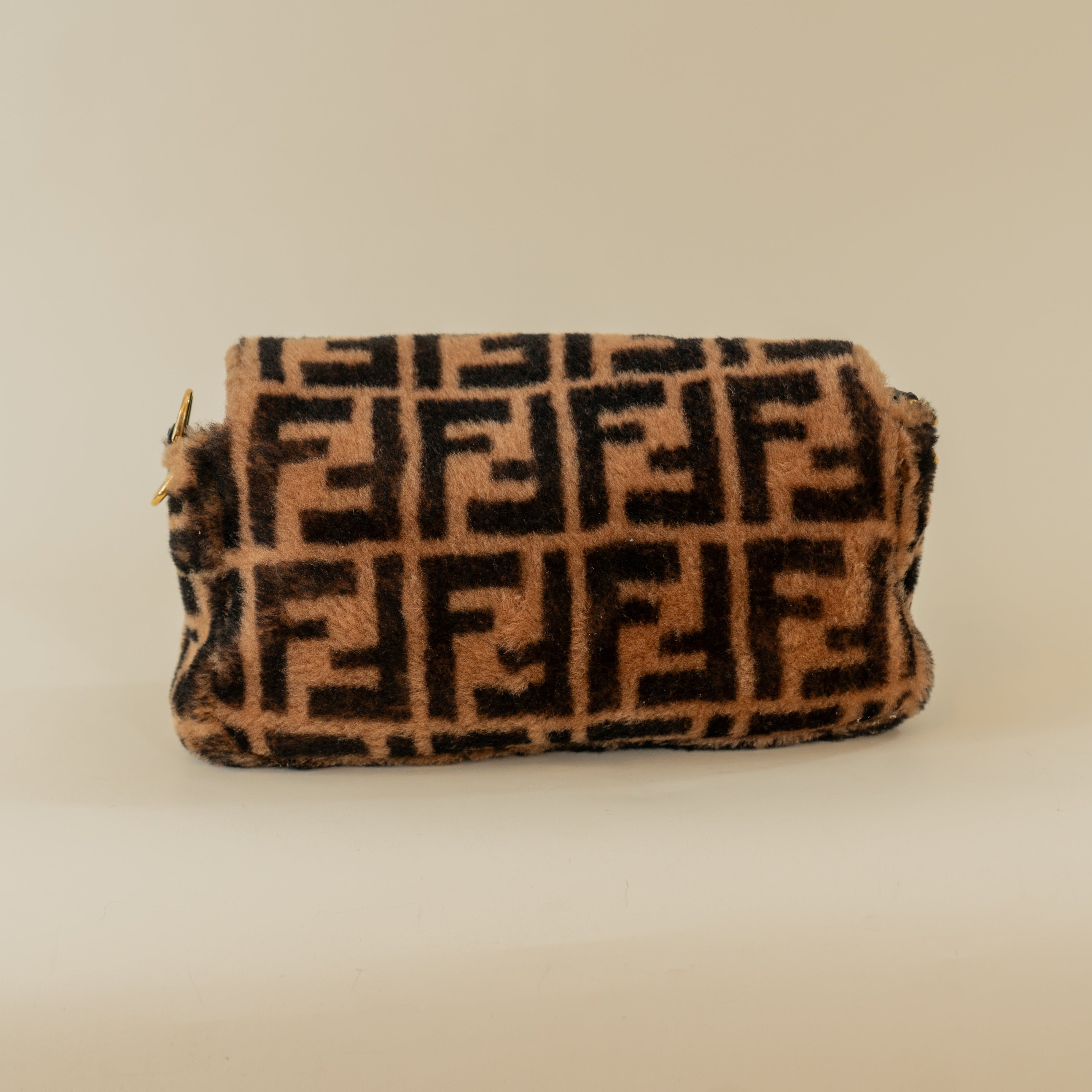PRE-OWNED Macro FF Baguette Fur Shoulder Bag