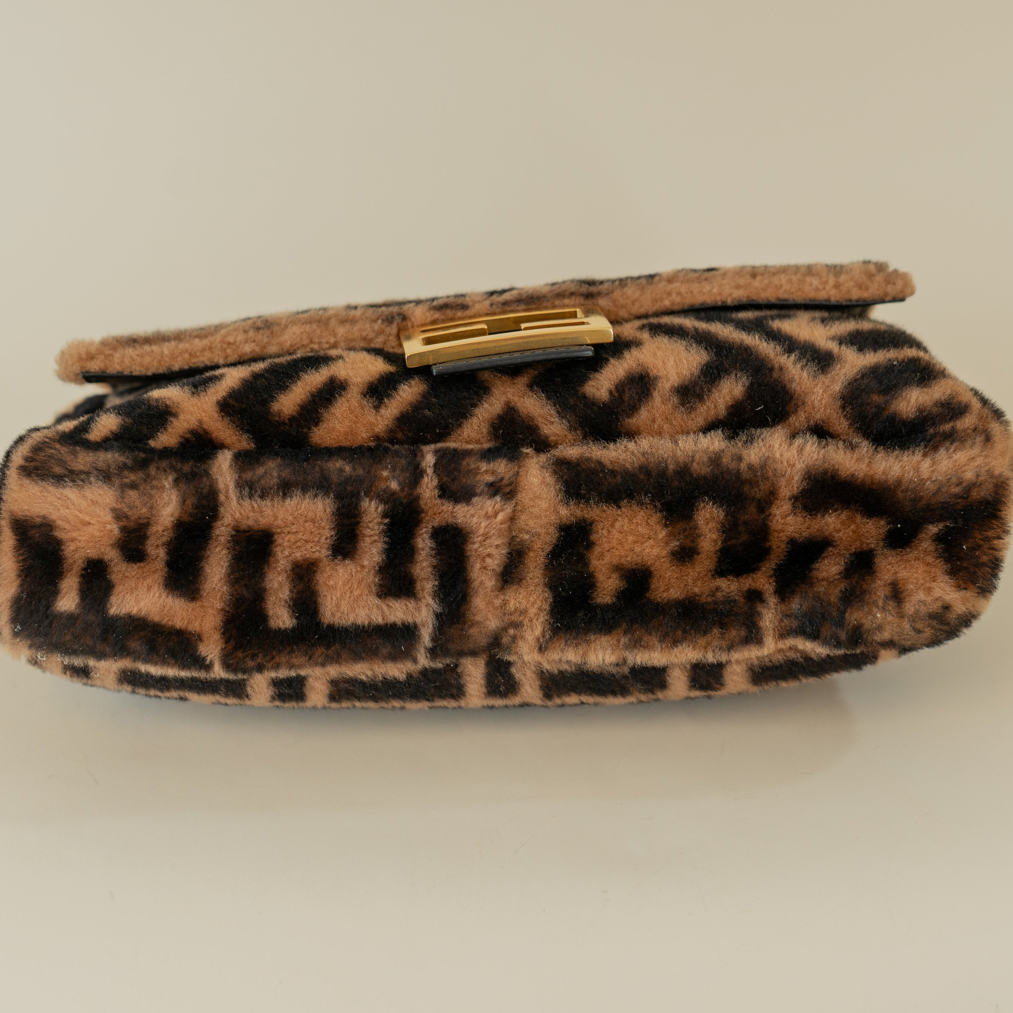 PRE-OWNED Macro FF Baguette Fur Shoulder Bag