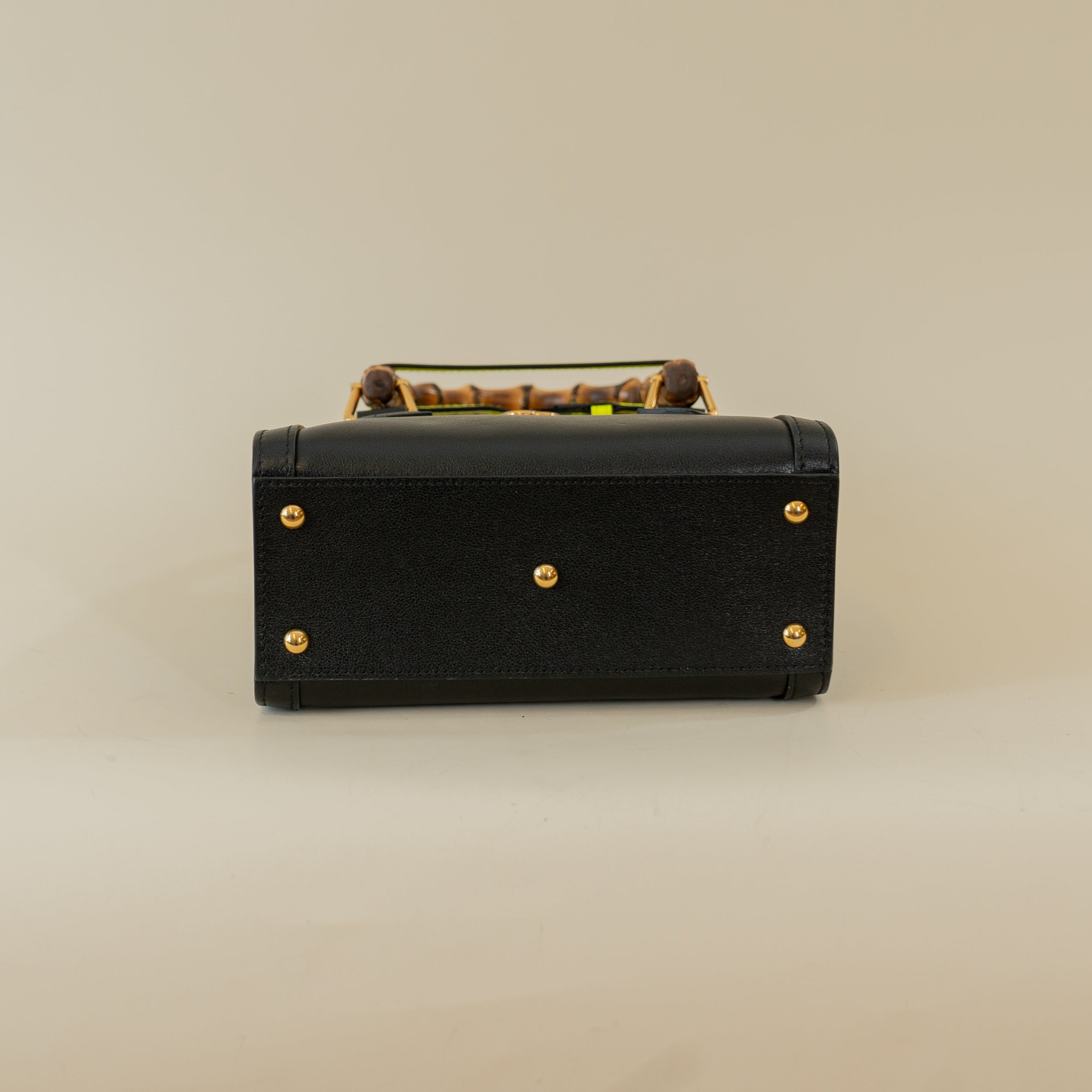 PRE-OWNED GG Diana Black Bamboo Mini Shoulder Bag